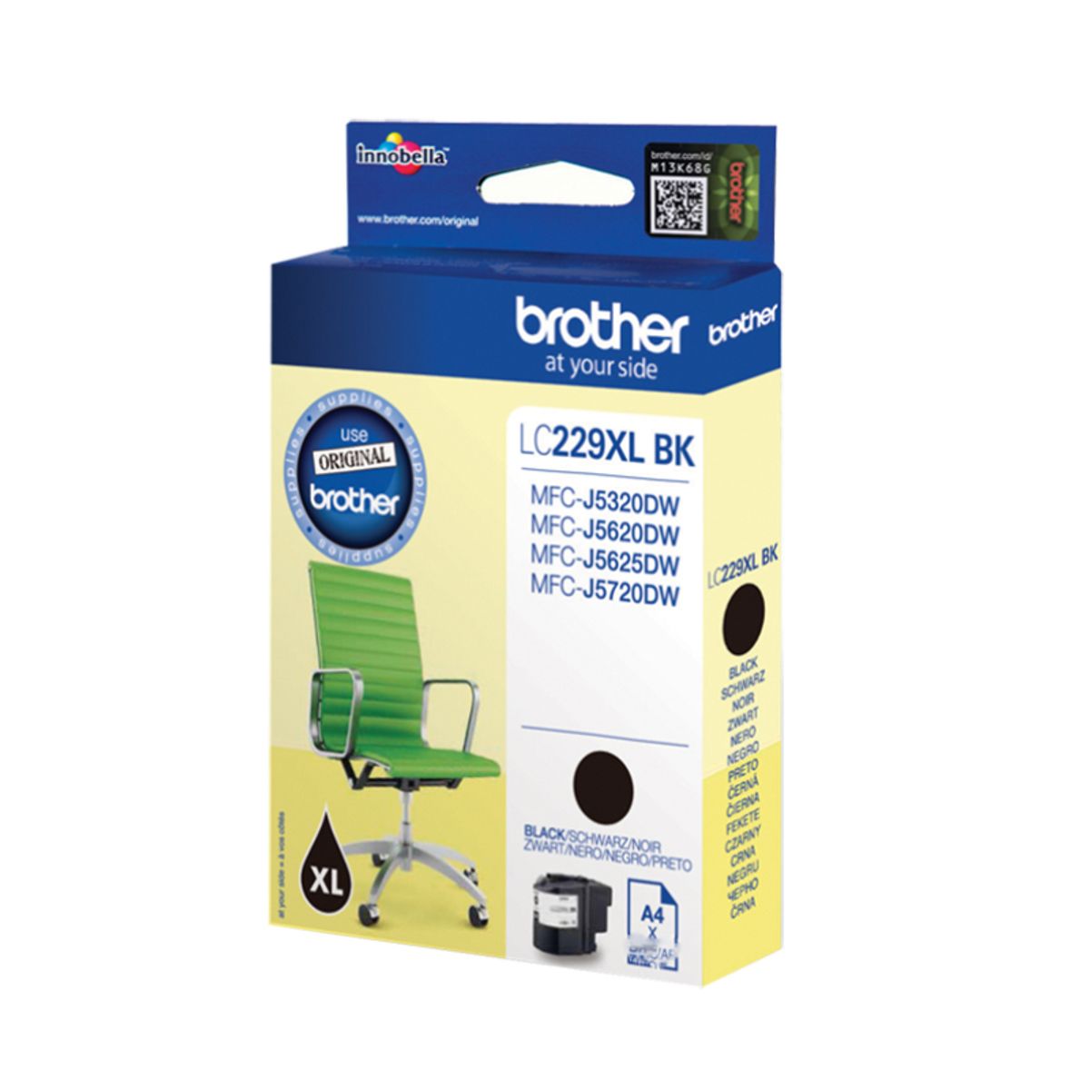 Brother LC229 XL BK blækpatron - Original - Sort 2400 sider