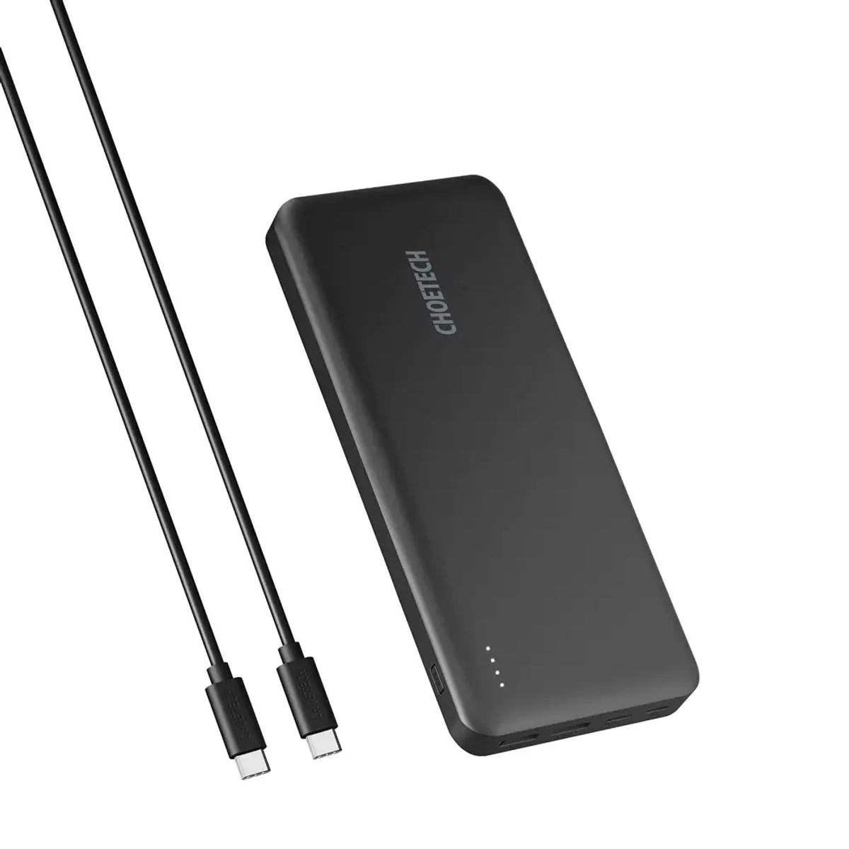 Choetech Powerbank 20.000 mAh 45W USB-C PD & 2x USB-A, Sort