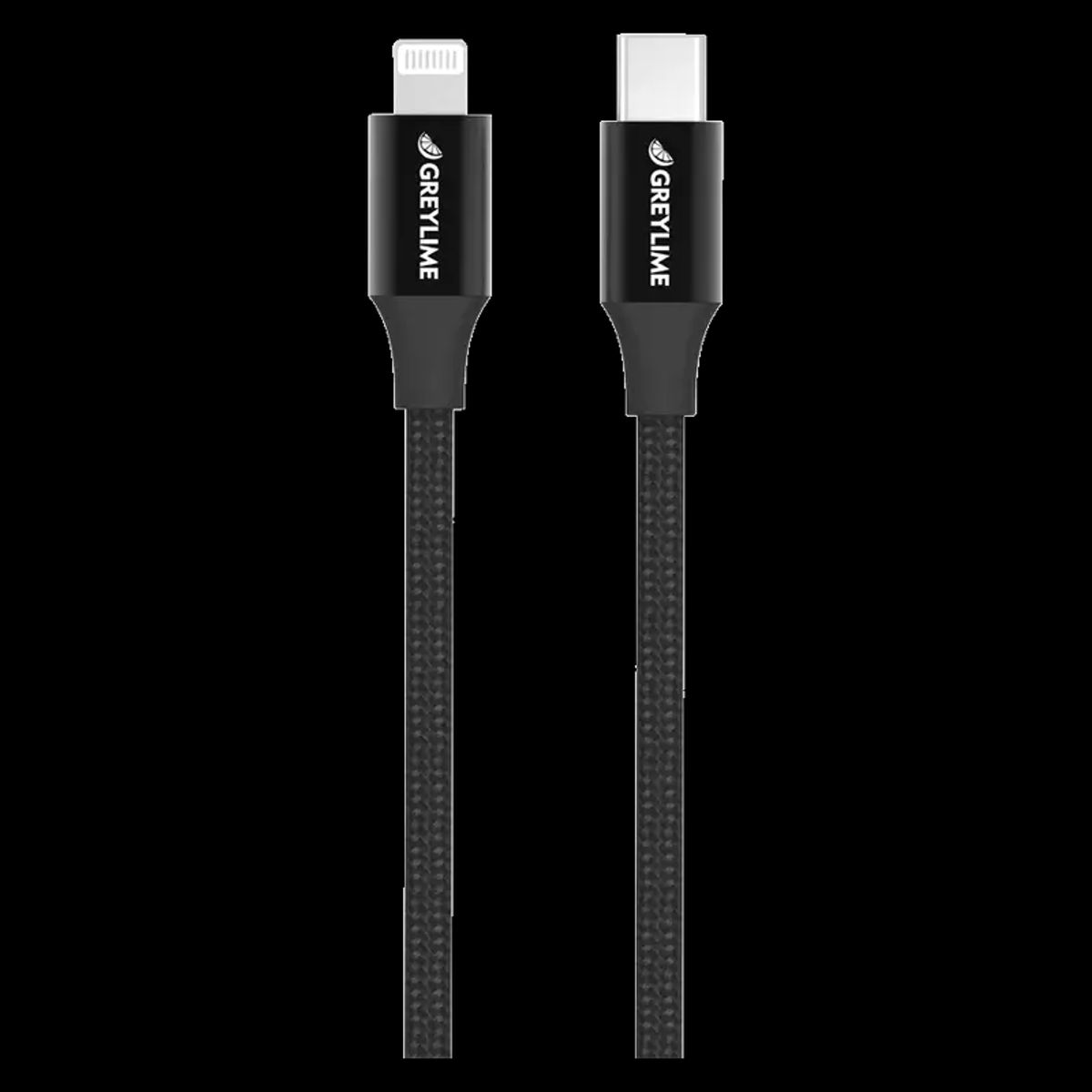 GreyLime Braided USB-C - lightning kabel, sort, 2 m