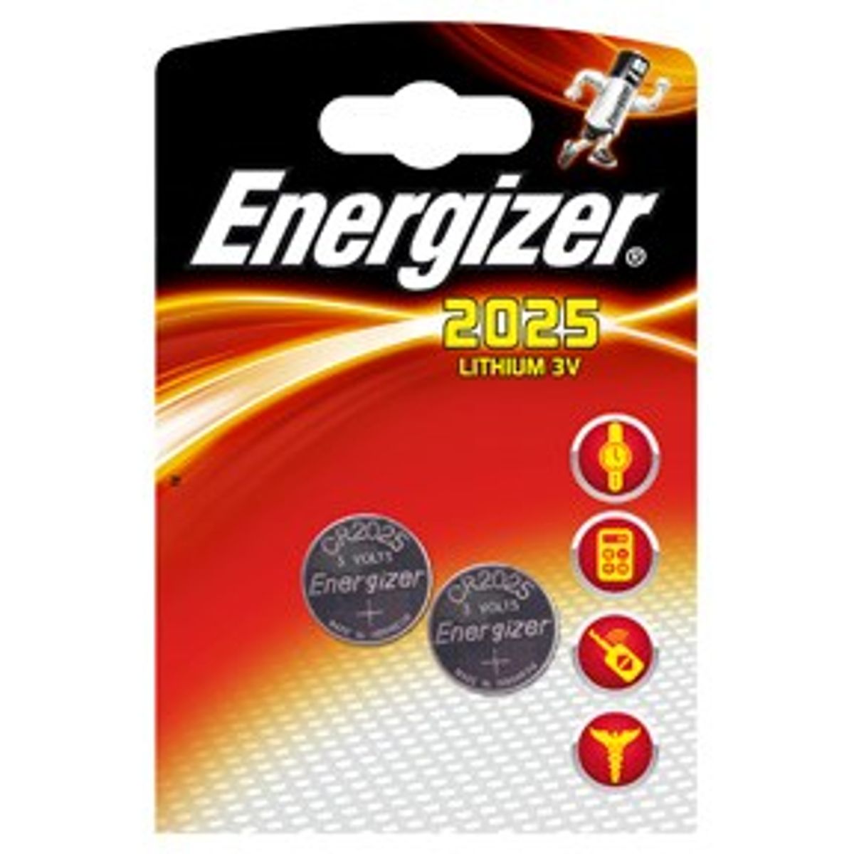 Energizer Lithium 3,0V CR2025 batteri, 2 stk