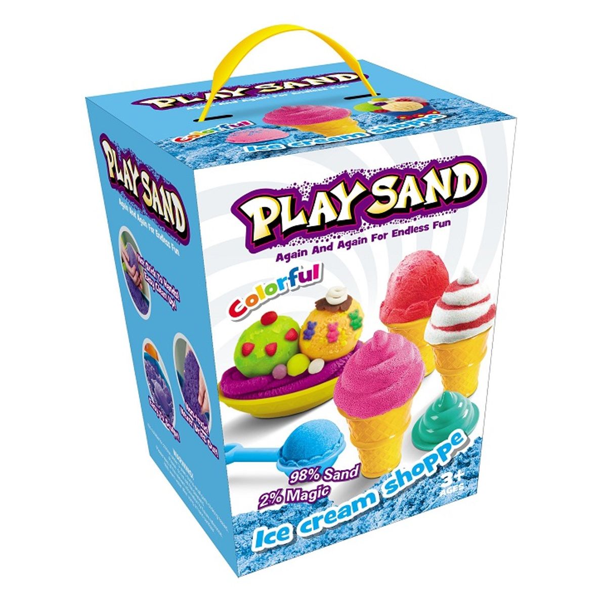 Kinetisk Play Sand, Ice cream, 908 g (4 farver)