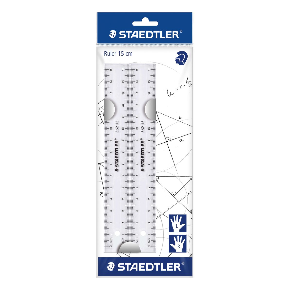 Staedtler transparent lineal 15cm 2 stk