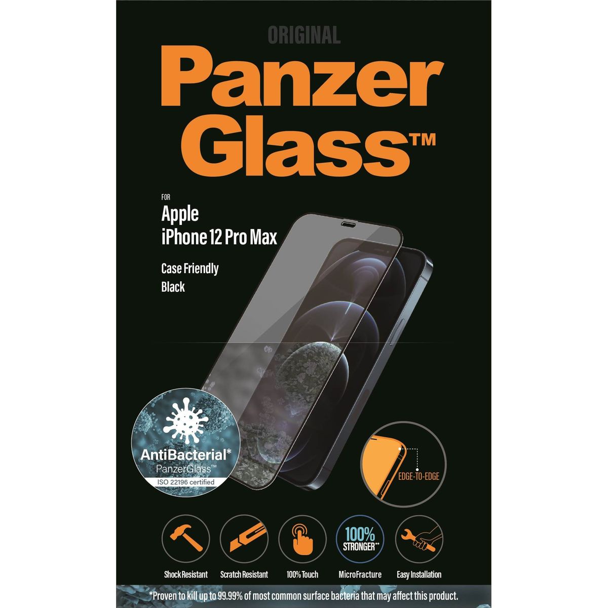 PanzerGlass Apple iPhone 12 Pro Max, sort