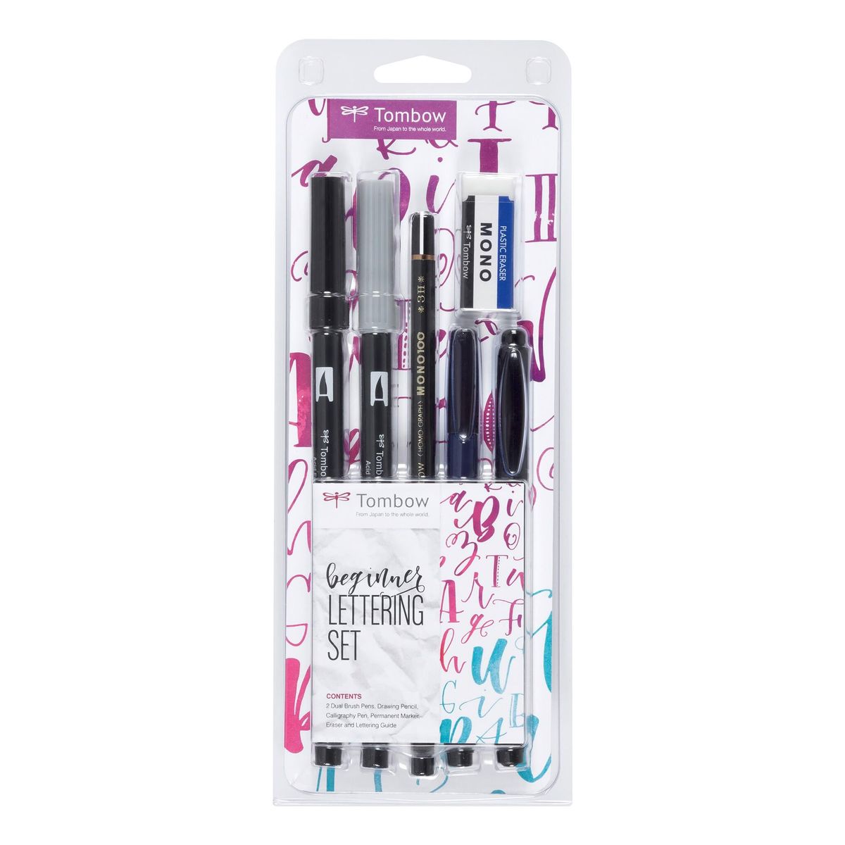 Tombow Hand Lettering Set Beginner, 6 forskellige produkter til håndskrift samt en guide