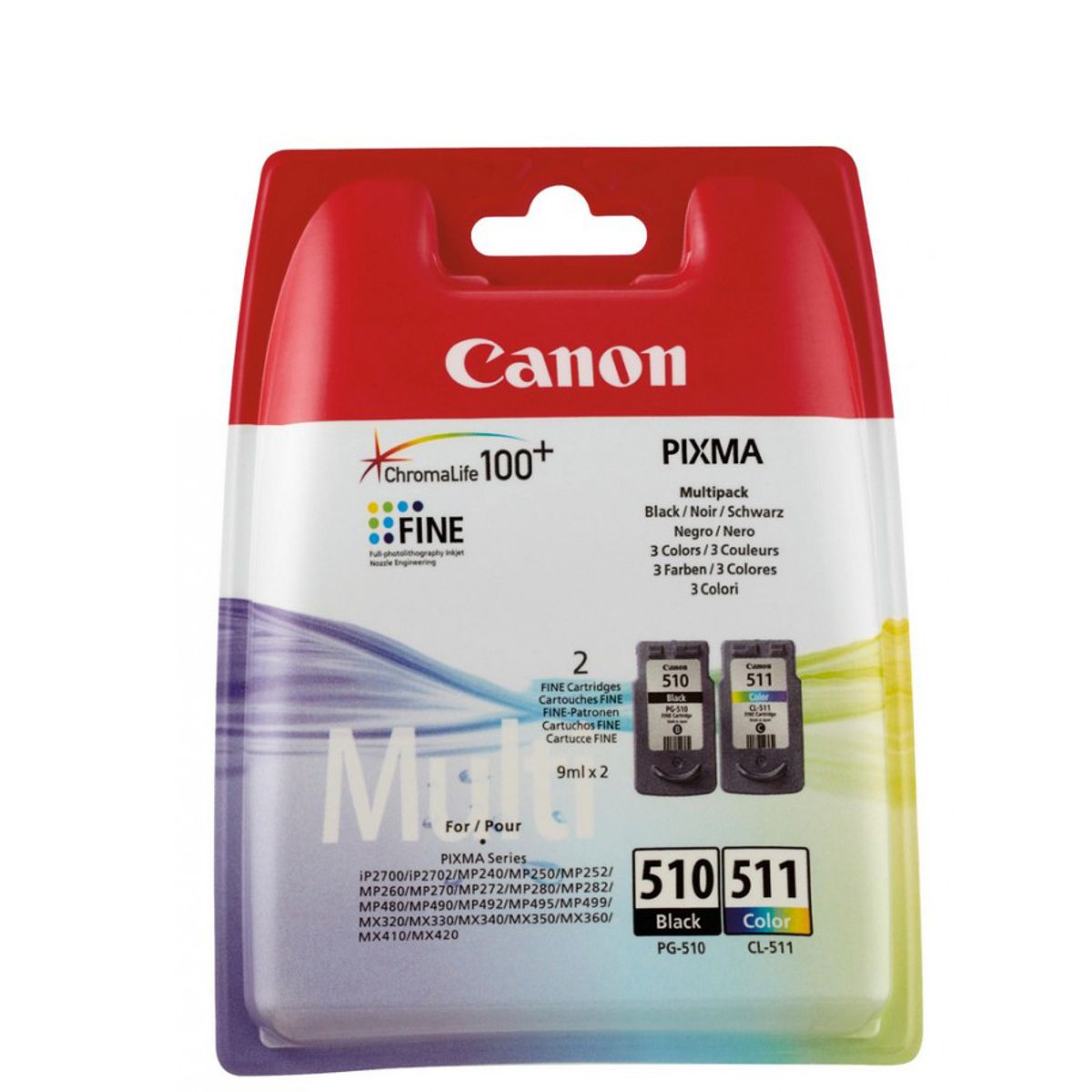 Canon PG-510 Sort / CL-511 combo pack 2 stk - 2970B010 Original - 18 ml