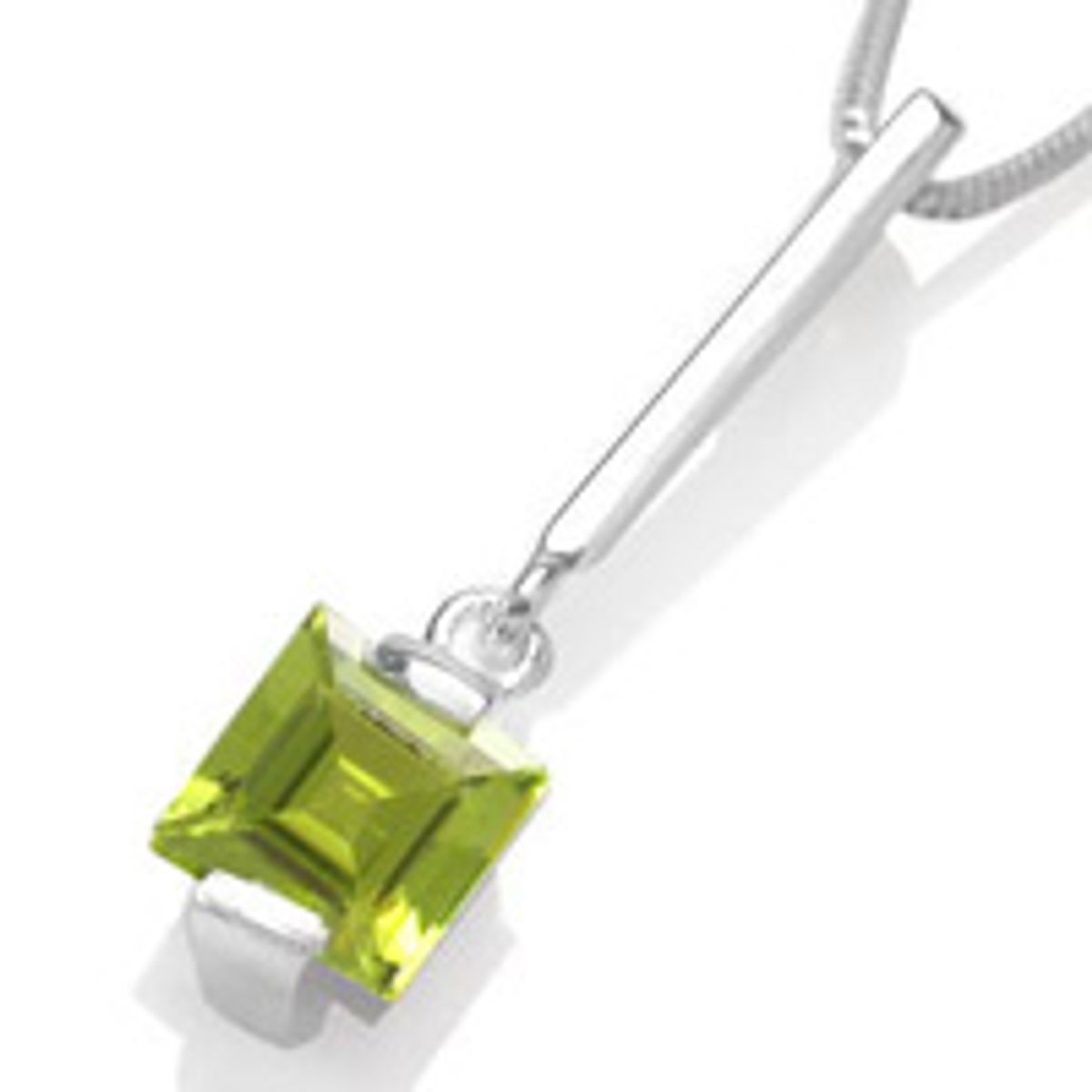 Vedhæng med Peridot - 26mm - u/kæde