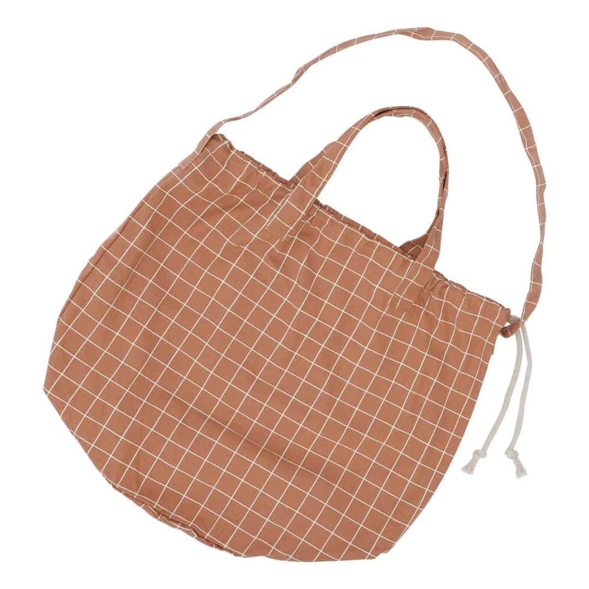 Haps Nordic indkøbsnet - Warm Terracotta Check