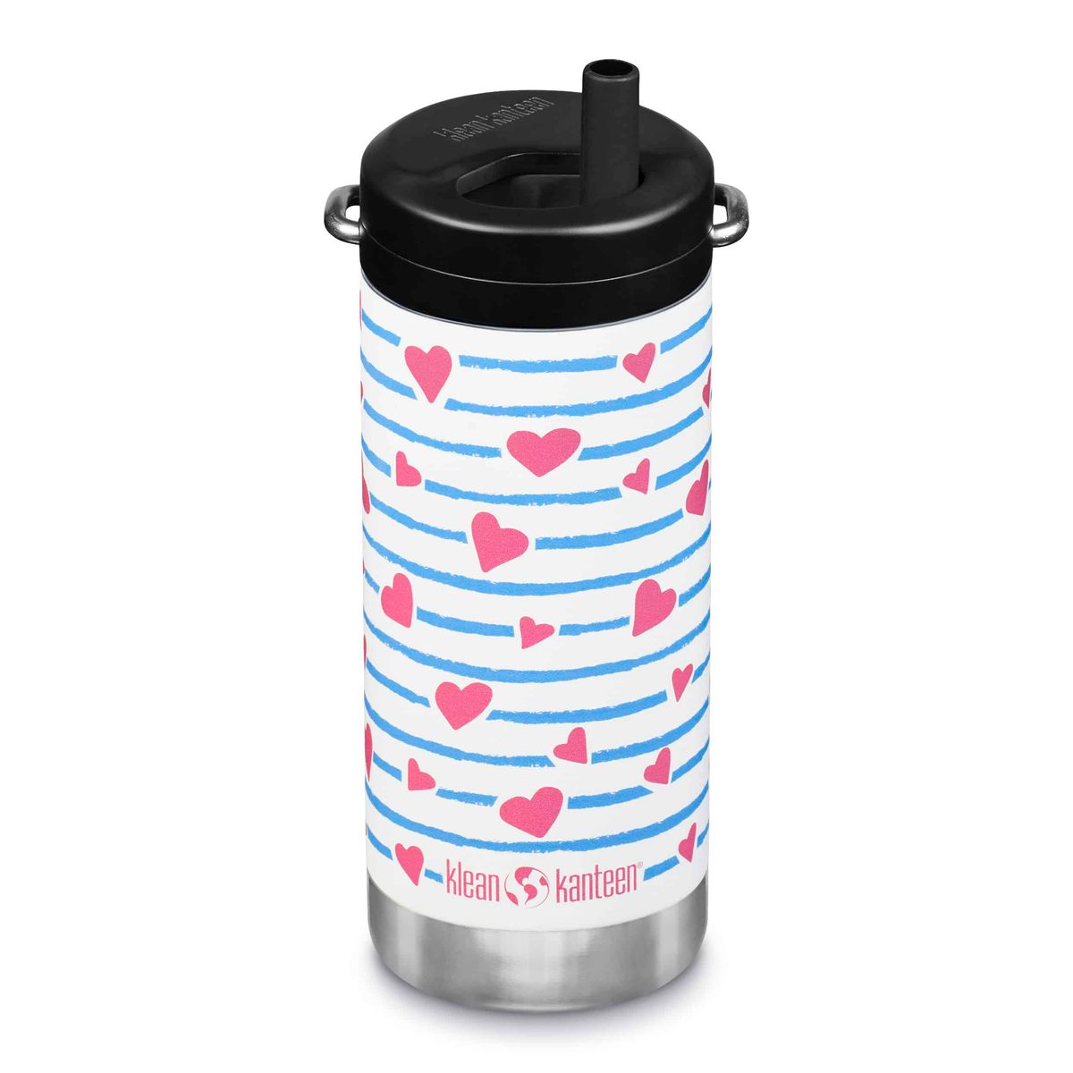 Klean Kanteen termokop i rustfrit stål - TKWide - 355 ml. - Twist Cap - Heart Stripes