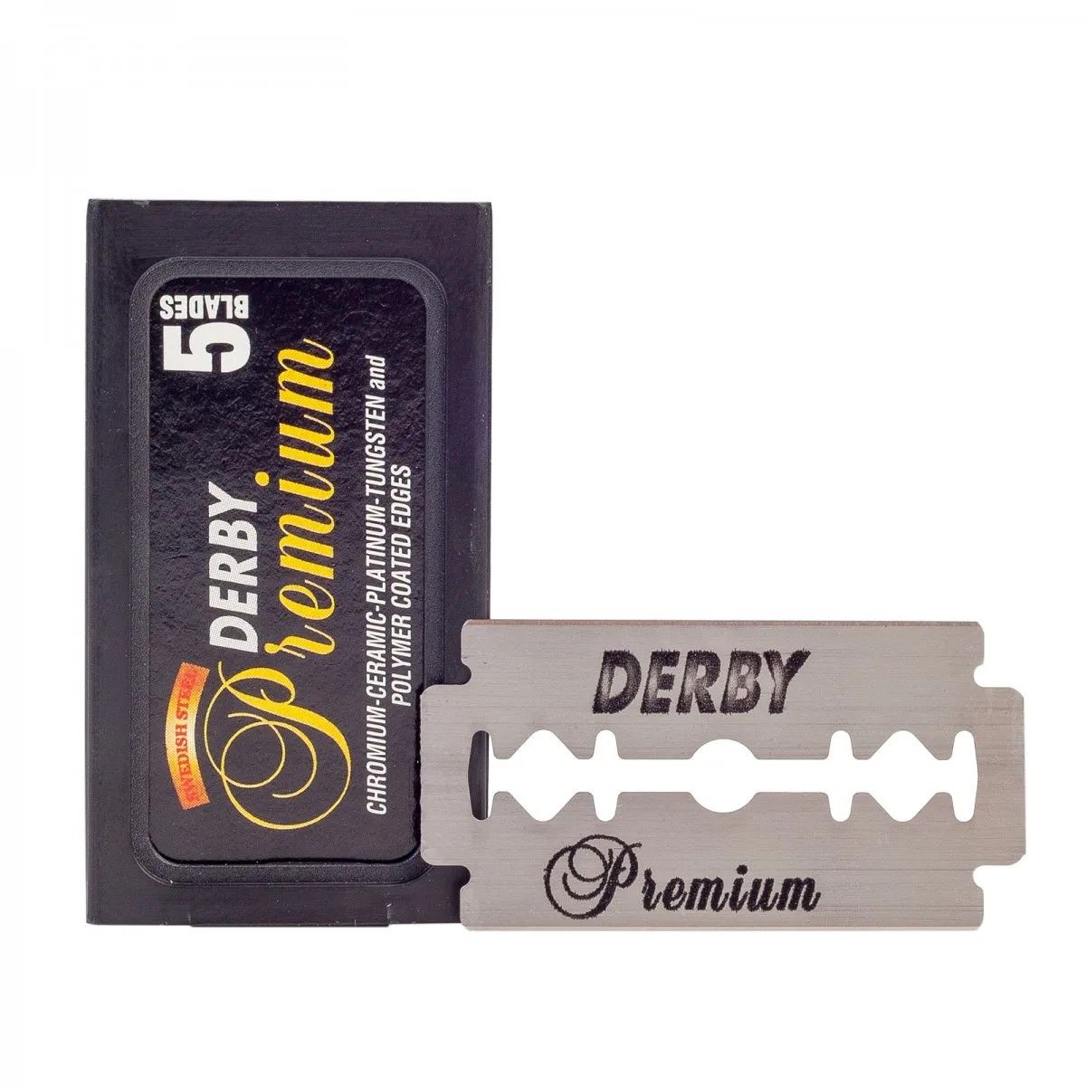 Derby Black Premium DE Barberblade - 5 stk