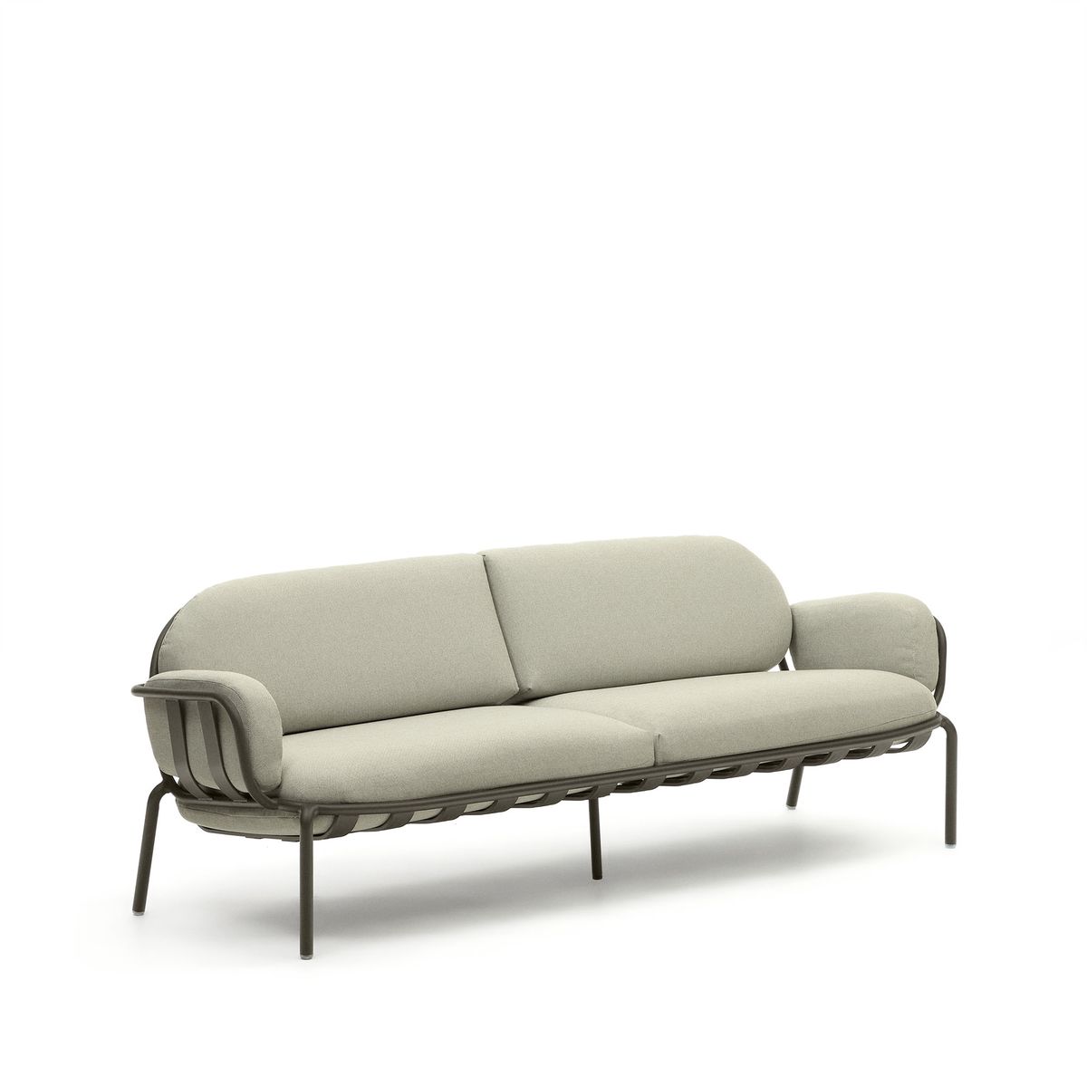 KAVE HOME Joncols 3 pers. havesofa, m. beige hynder - grøn aluminium