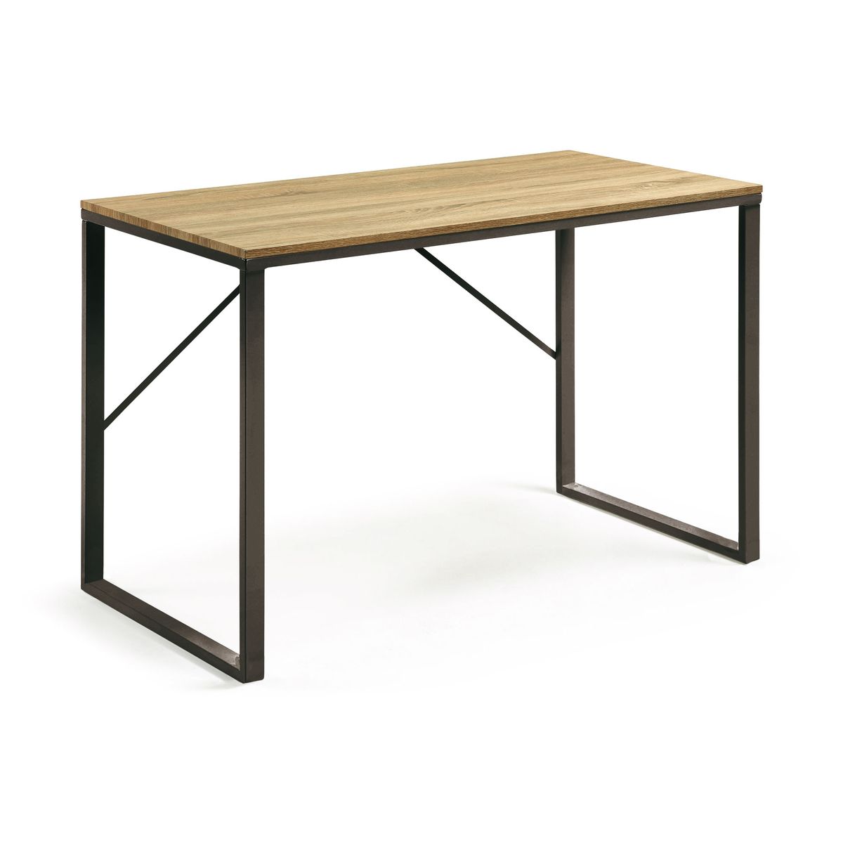 KAVE HOME Lisbet skrivebord - natur/sort MDF/metal, rektangulær (120x60)