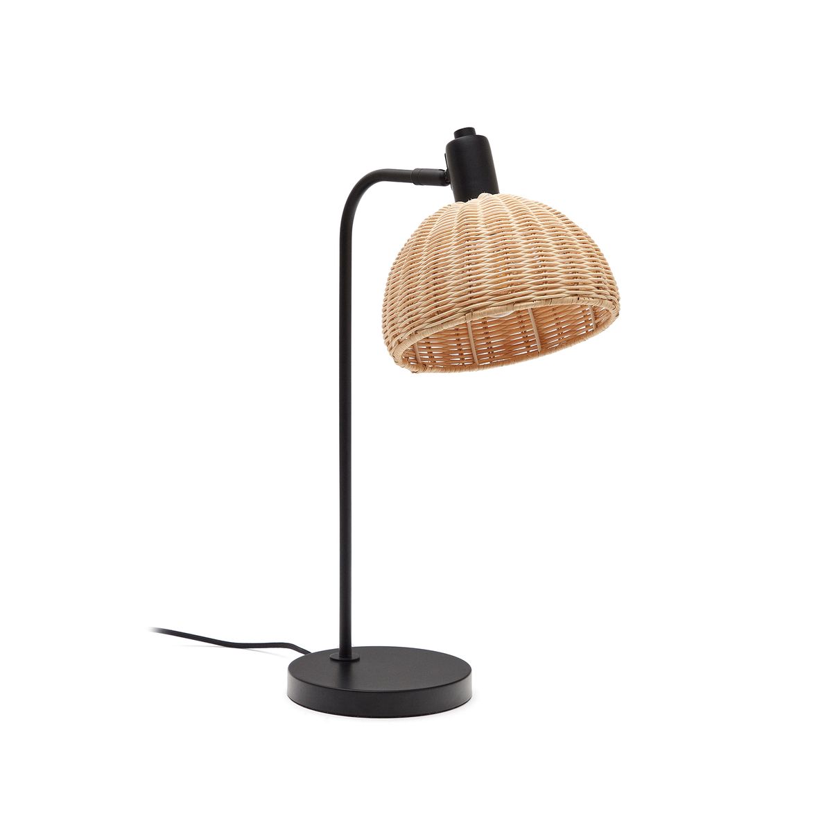 LAFORMA Damila bordlampe - rattan og sort metal