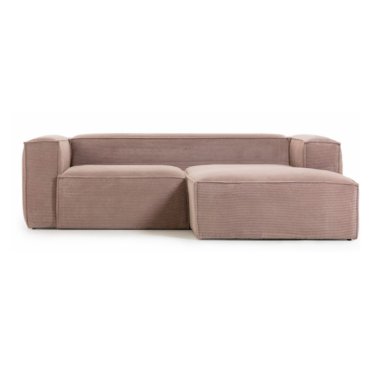 KAVE HOME Blok sofa, m. højre chaiselong - rosa fløjl