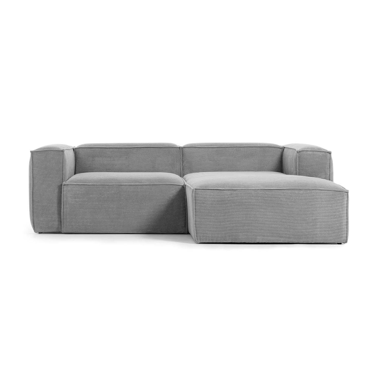 KAVE HOME Blok sofa, m. højre chaiselong - grå fløjl