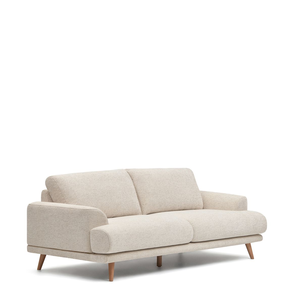 KAVE HOME Karin 3 pers. sofa - beige stof og natur bøgetræ