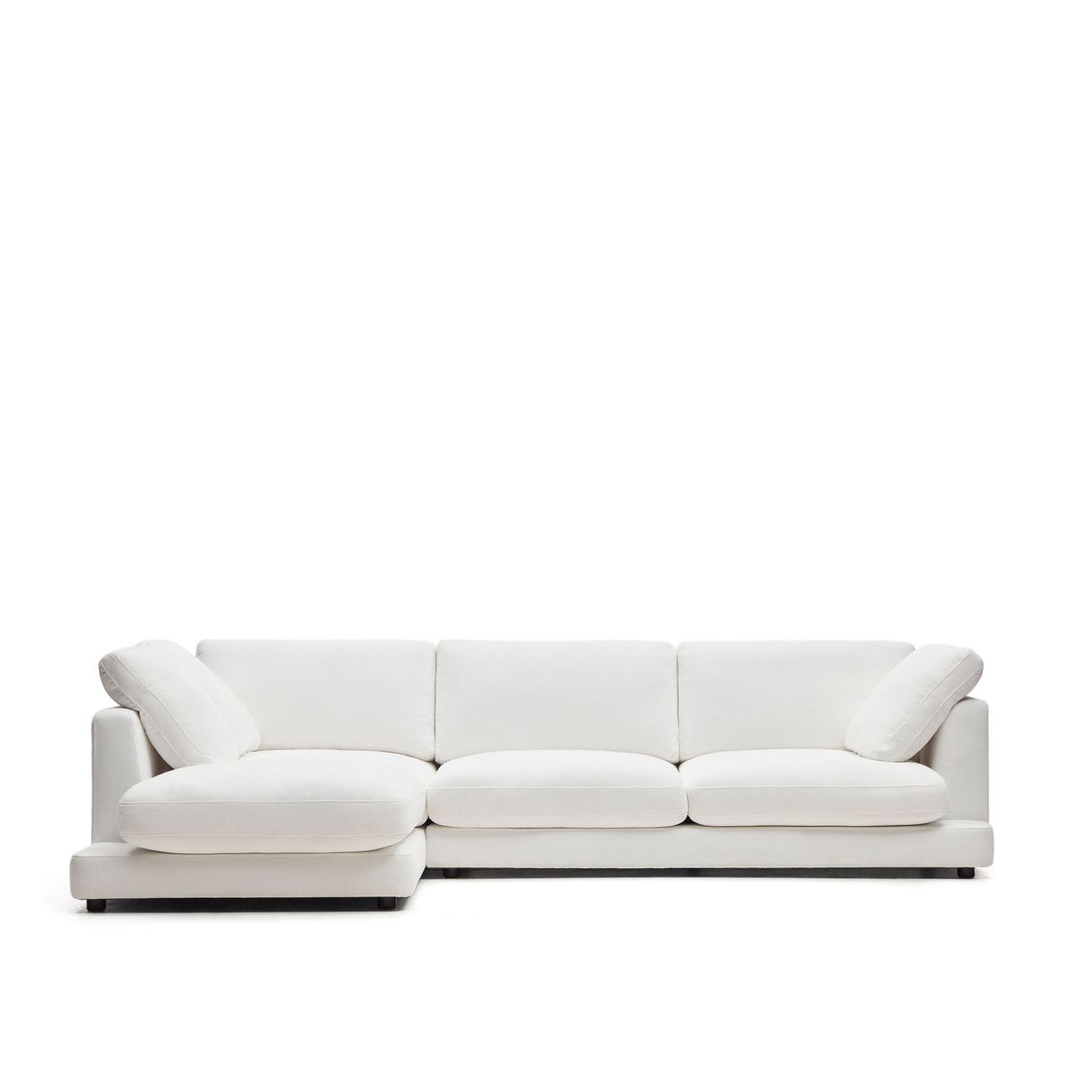 LAFORMA Gala 4 pers. sofa, m. venstre chaiselong - hvid stof (300cm)