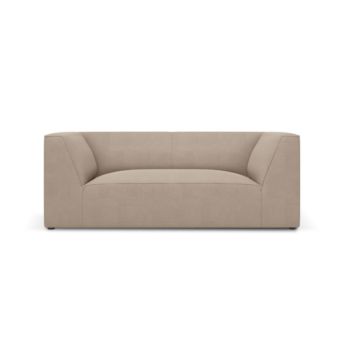 MICADONI Ruby sofa, 2 sæder - beige fløjl og sort plast