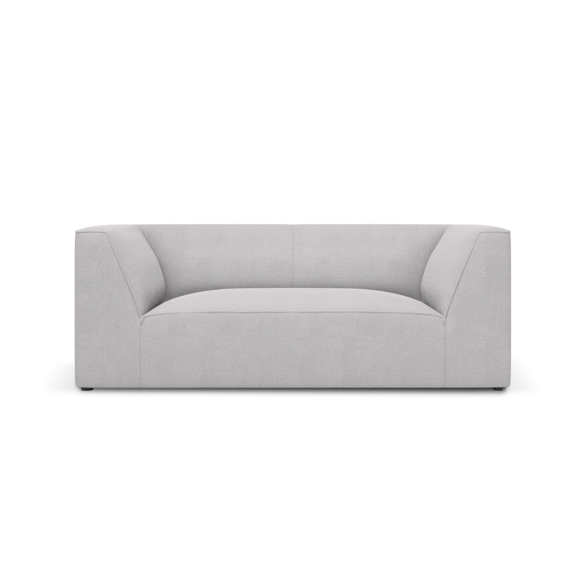 MICADONI Ruby sofa, 2 sæder - grå stof og sort plast