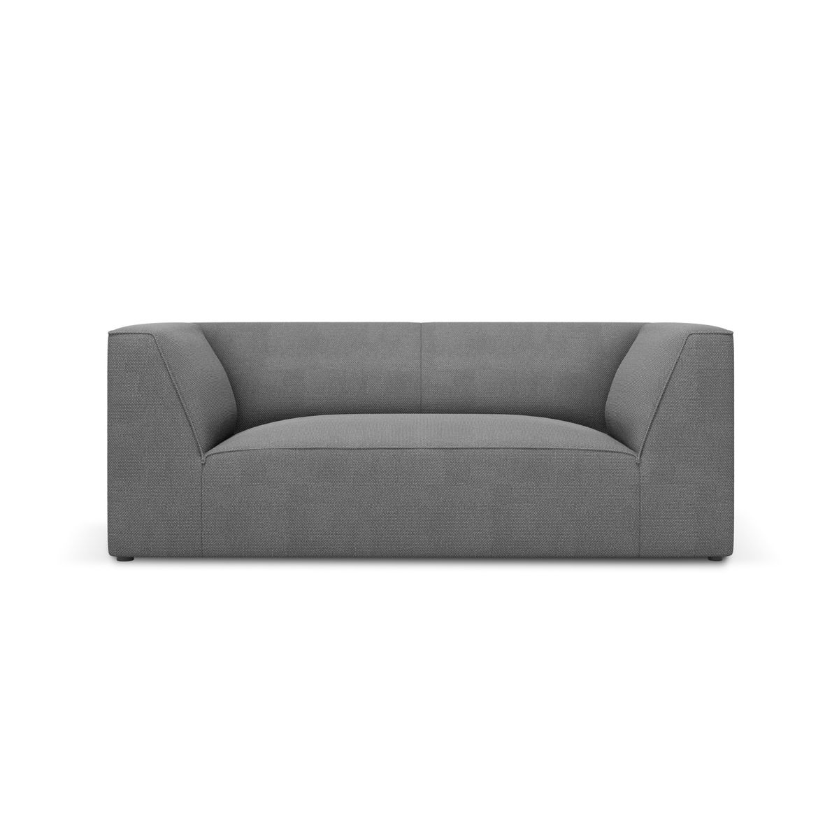 MICADONI Ruby sofa, 2 sæder - grå stof og sort plast