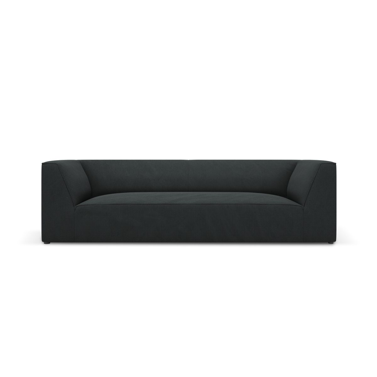 MICADONI Ruby sofa, 3 sæder - sort corduroy fløjl og sort plast