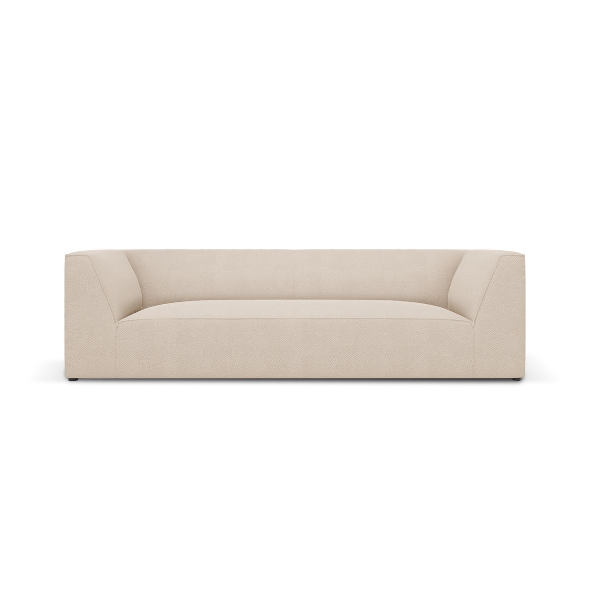 MICADONI Ruby sofa, 3 sæder - beige stof og sort plast