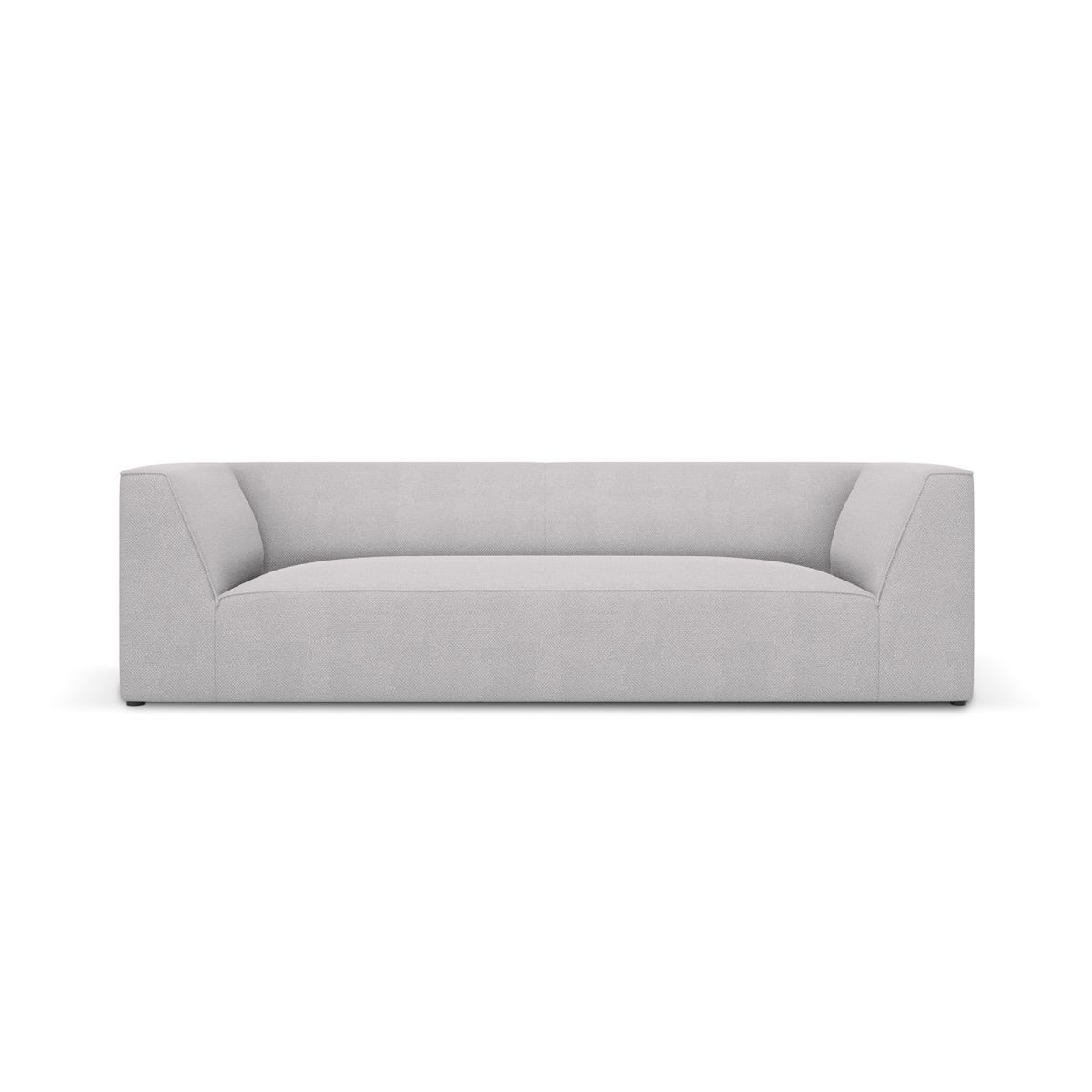 MICADONI Ruby sofa, 3 sæder - grå stof og sort plast