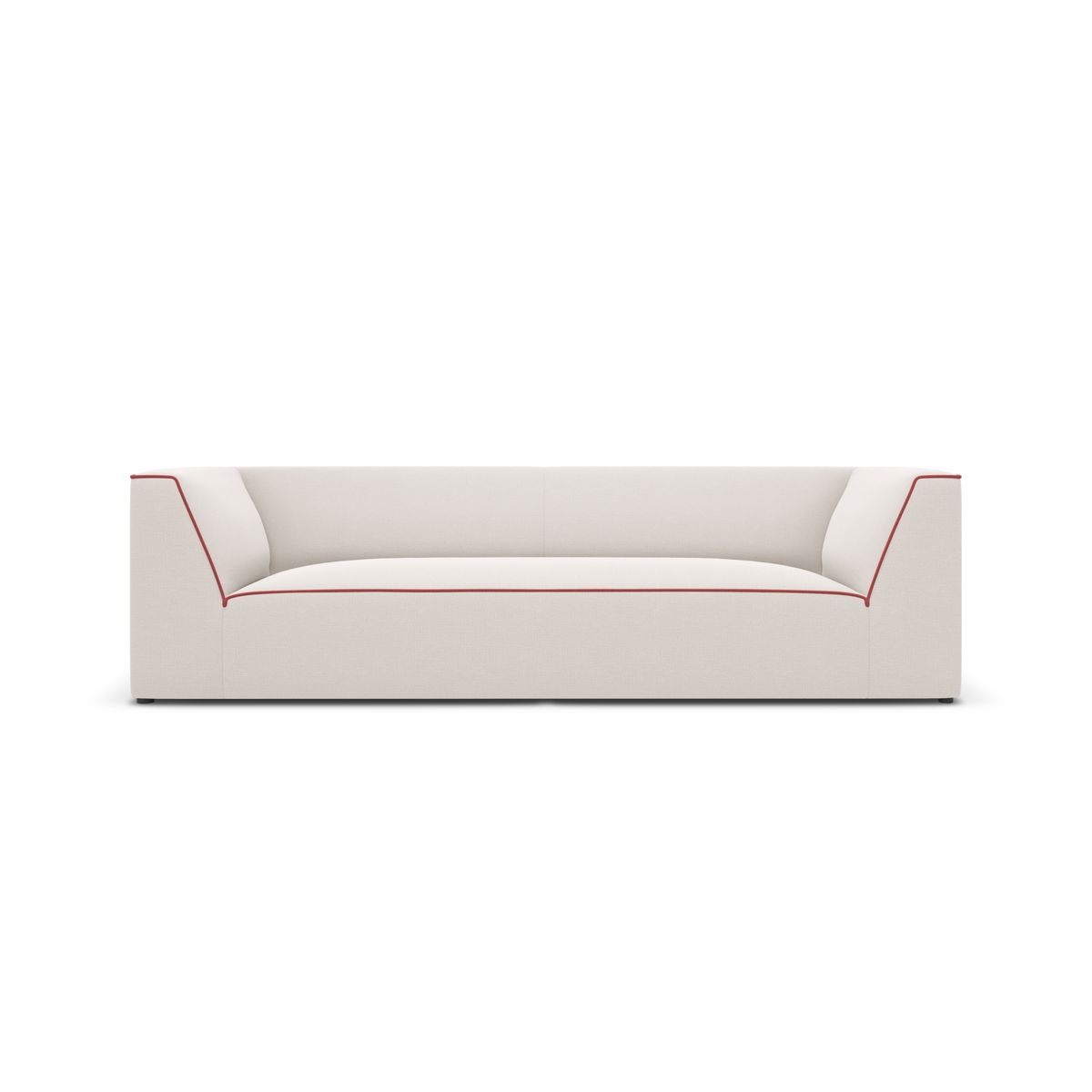 MICADONI Ruby sofa, 3 sæder - beige/rød stof og sort plast