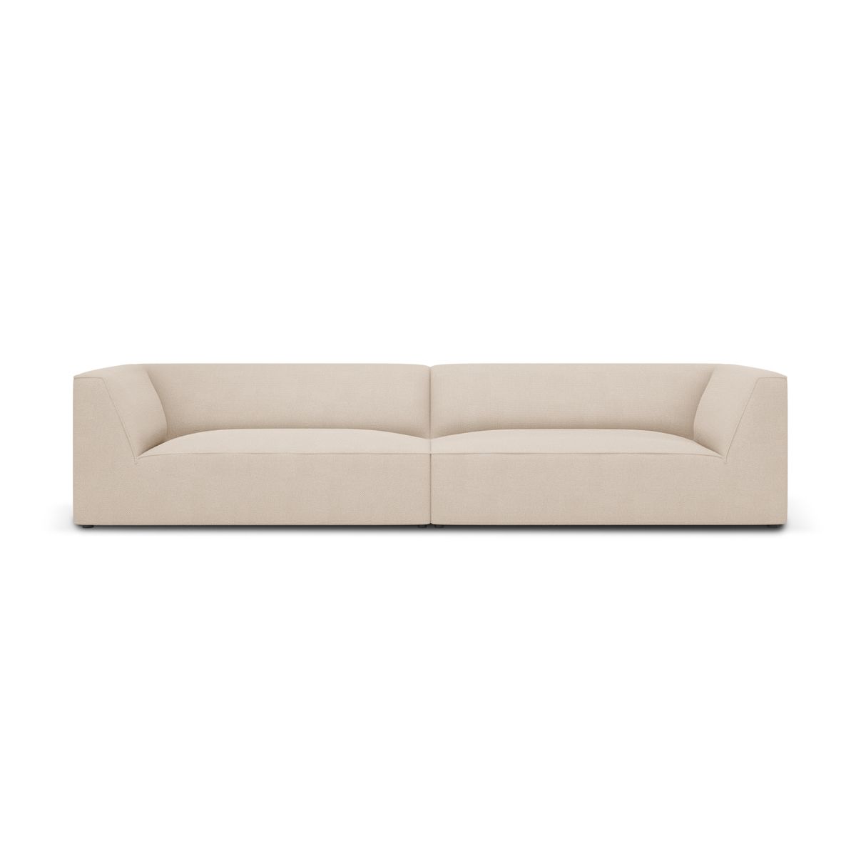 MICADONI Ruby sofa, 4 sæder - beige stof og sort plast