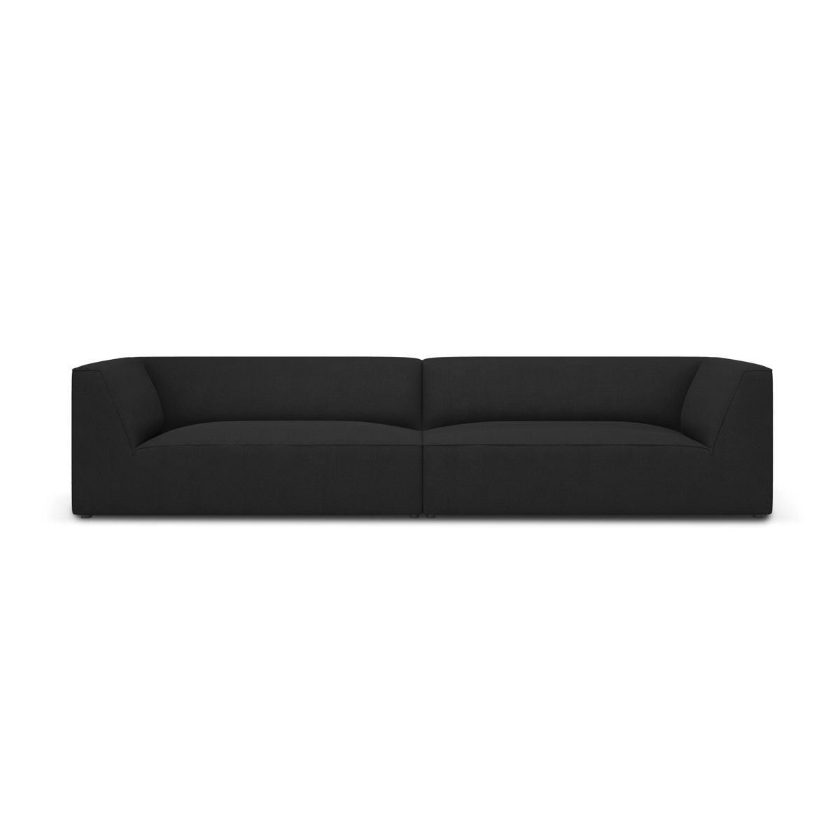 MICADONI Ruby sofa, 4 sæder - sort stof og sort plast