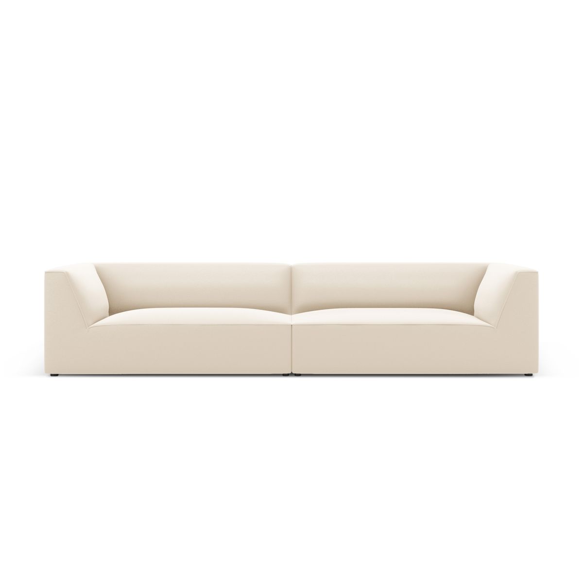 MICADONI Ruby modulsofa, 4 sæder - beige kunstlæder og sort plast