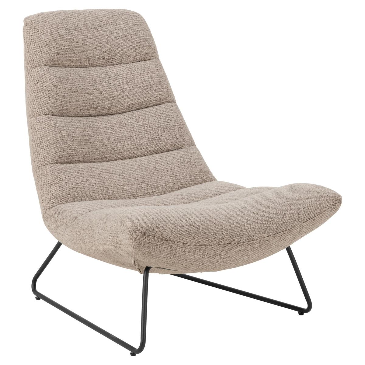 ACT NORDIC Milford loungestol - beige stof og sort metal