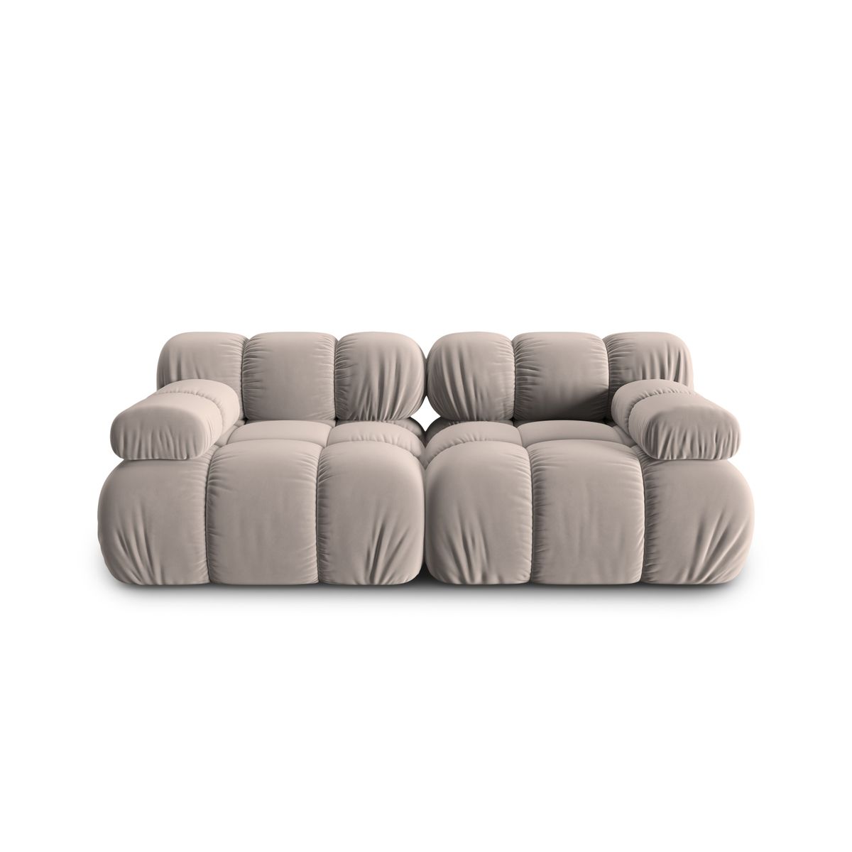 MICADONI Bellis Modul sofa, 2 sæder - beige fløjl og sort plastik