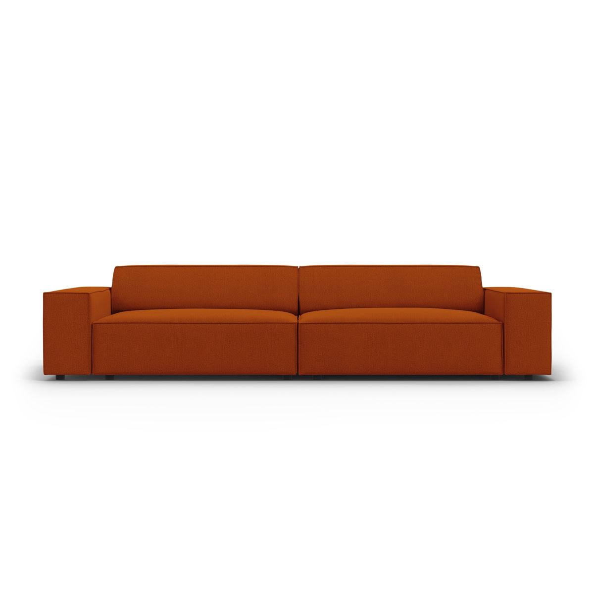 MICADONI Jodie sofa, 4 sæder - orange stof og sort plast