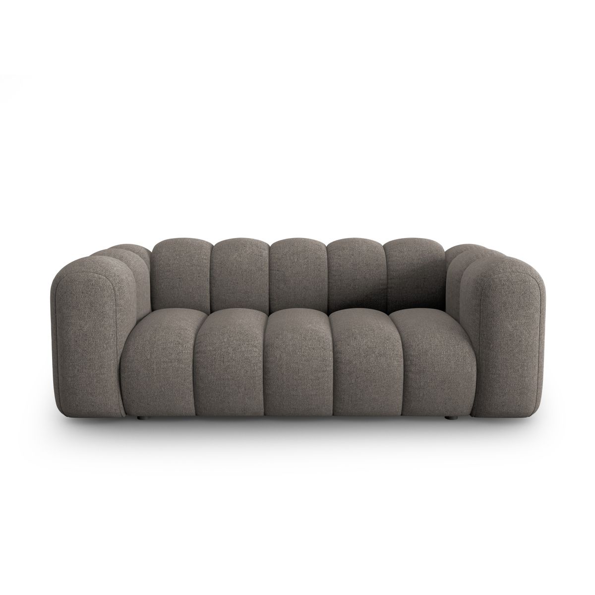 MICADONI Lupin sofa, 2 sæder - grå chenille og sort plast