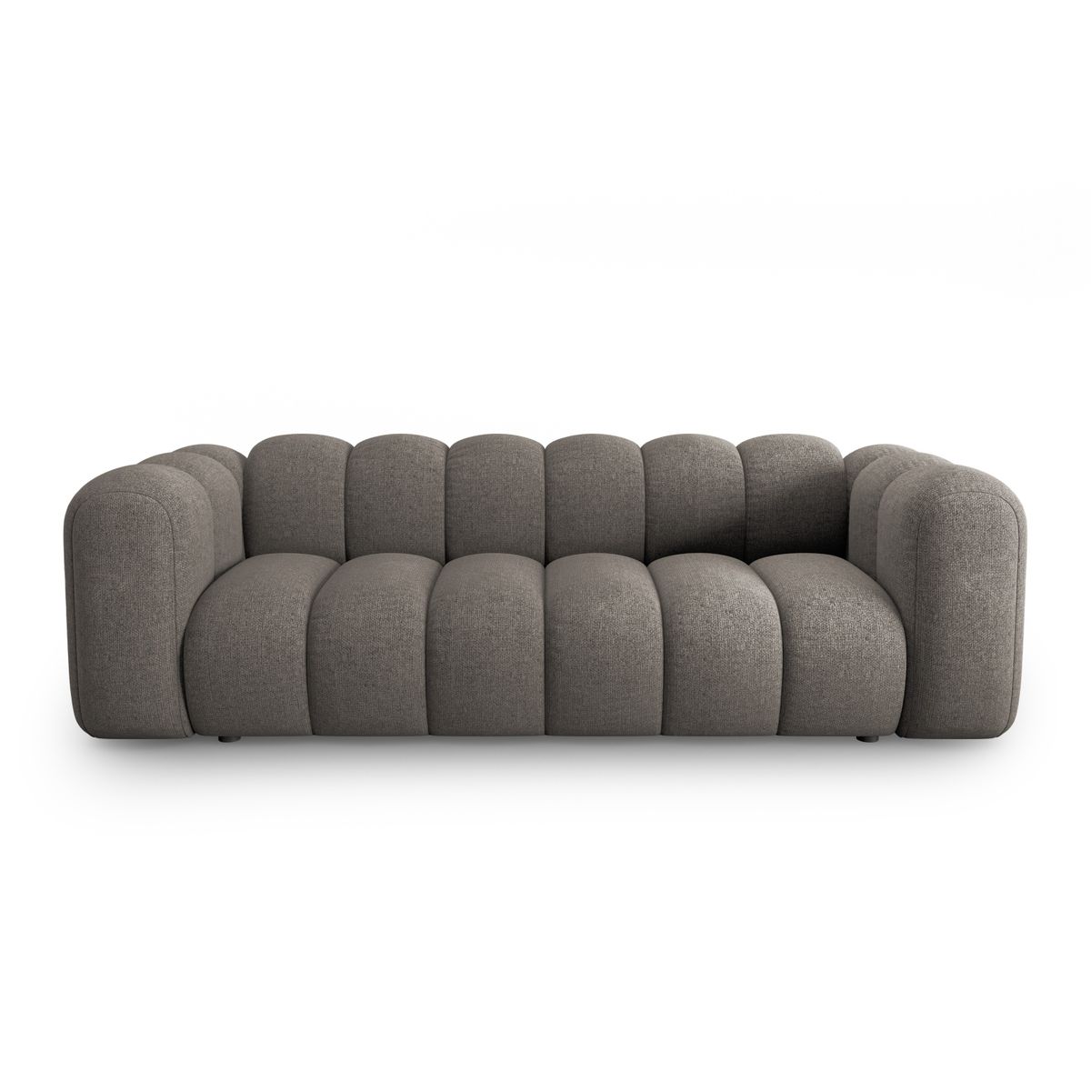 MICADONI Lupin sofa, 3 sæder - grå chenille og sort plast