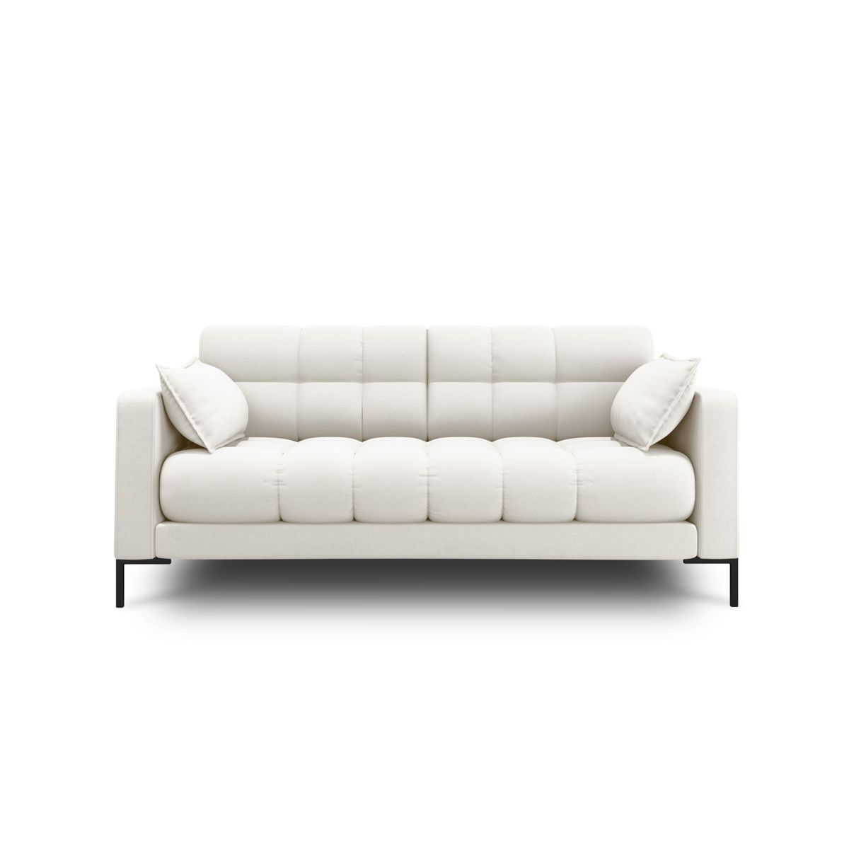 MICADONI Mamaia sofa, 2 sæder - beige stof og sort metal