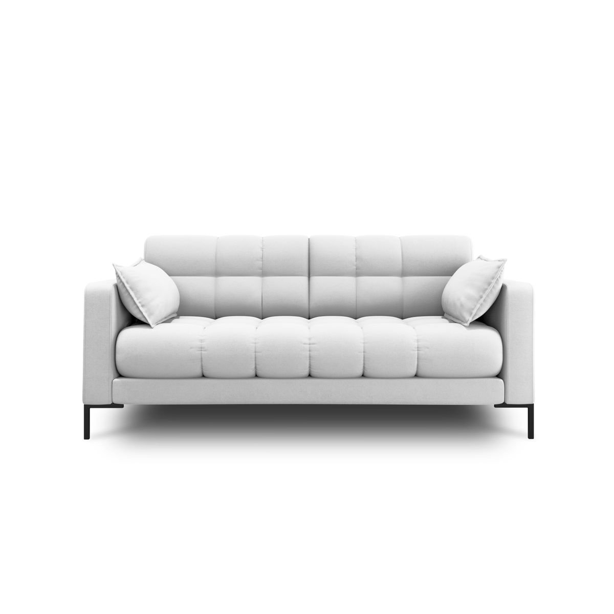 MICADONI Mamaia sofa, 2 sæder - grå stof og sort metal