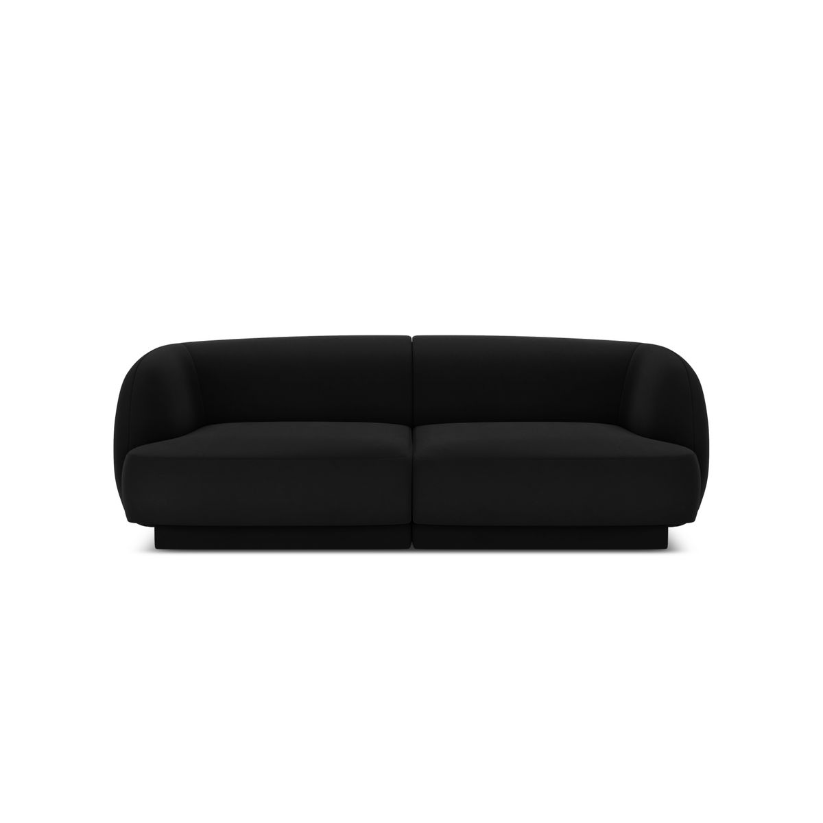 MICADONI Miley sofa, 2 sæder - sort fløjl og sort plast