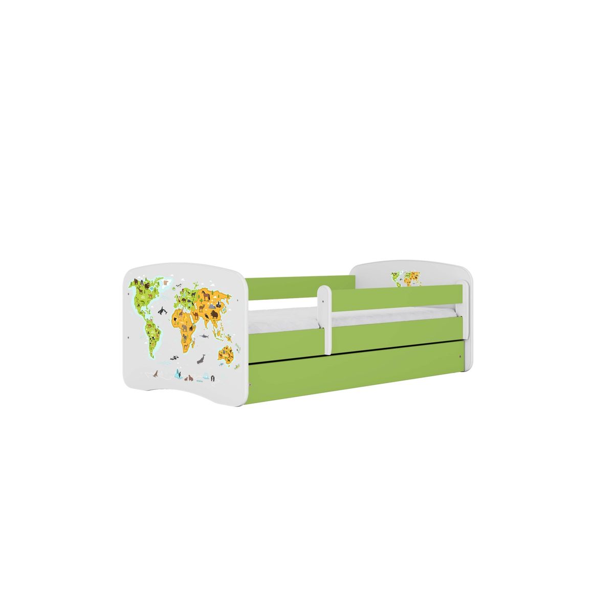 KOCOT KIDS Seng babydreams green map med skuffe med madras 160/80