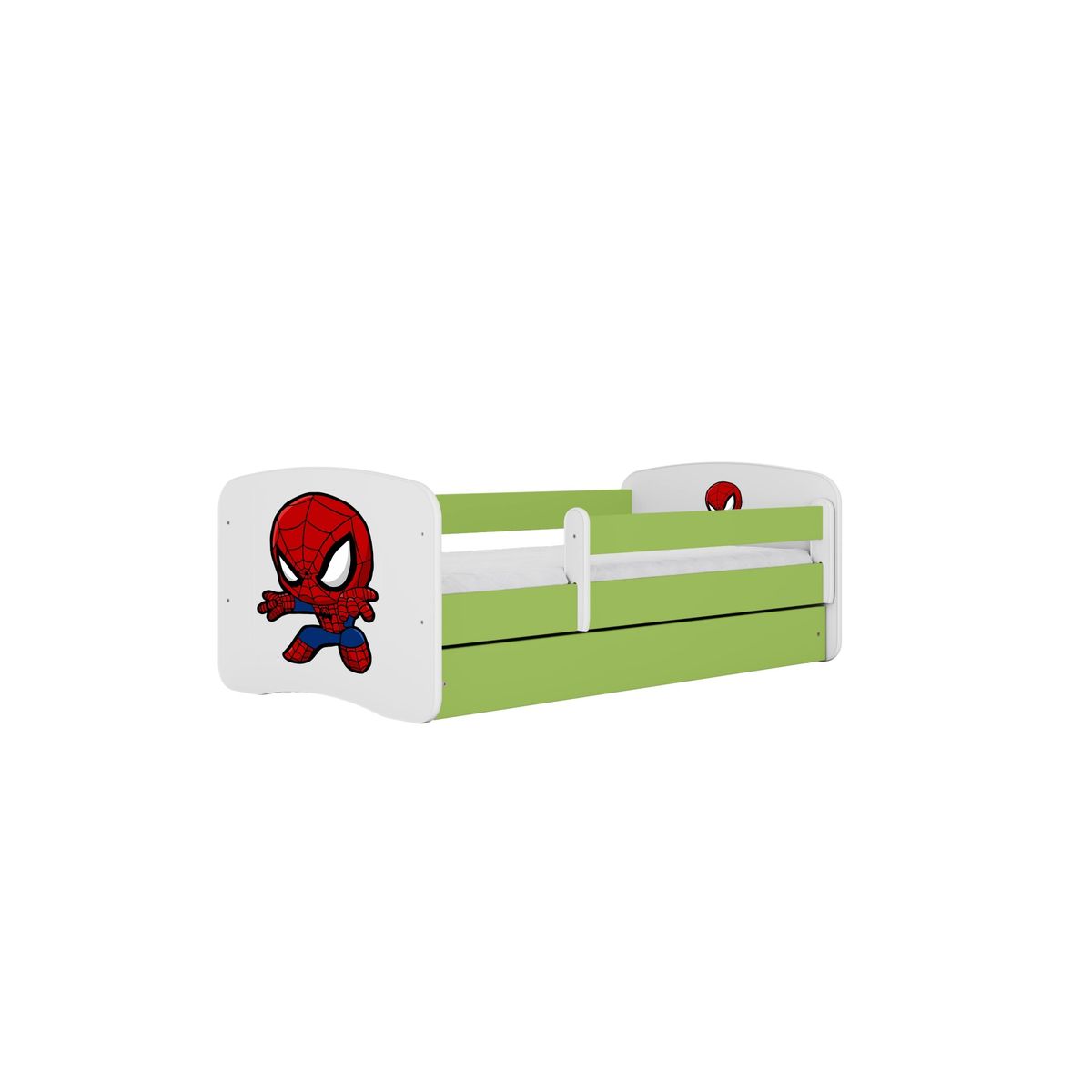 KOCOT KIDS Seng babydreams green spiderman med skuffe med madras 180/80