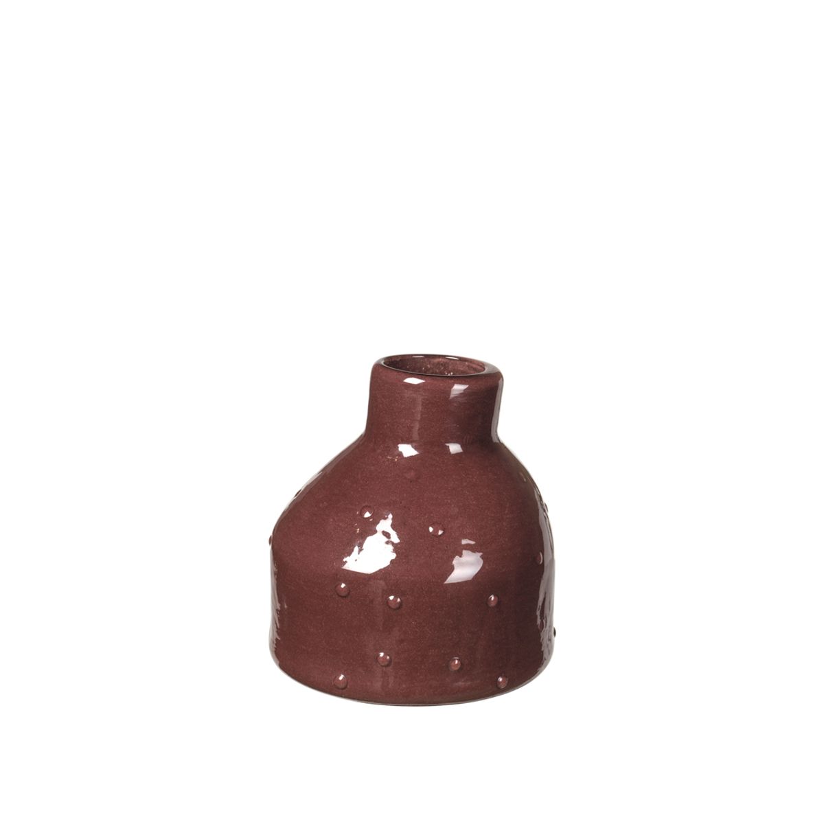 BROSTE COPENHAGEN Silas vase, rund - smoked paprika glas