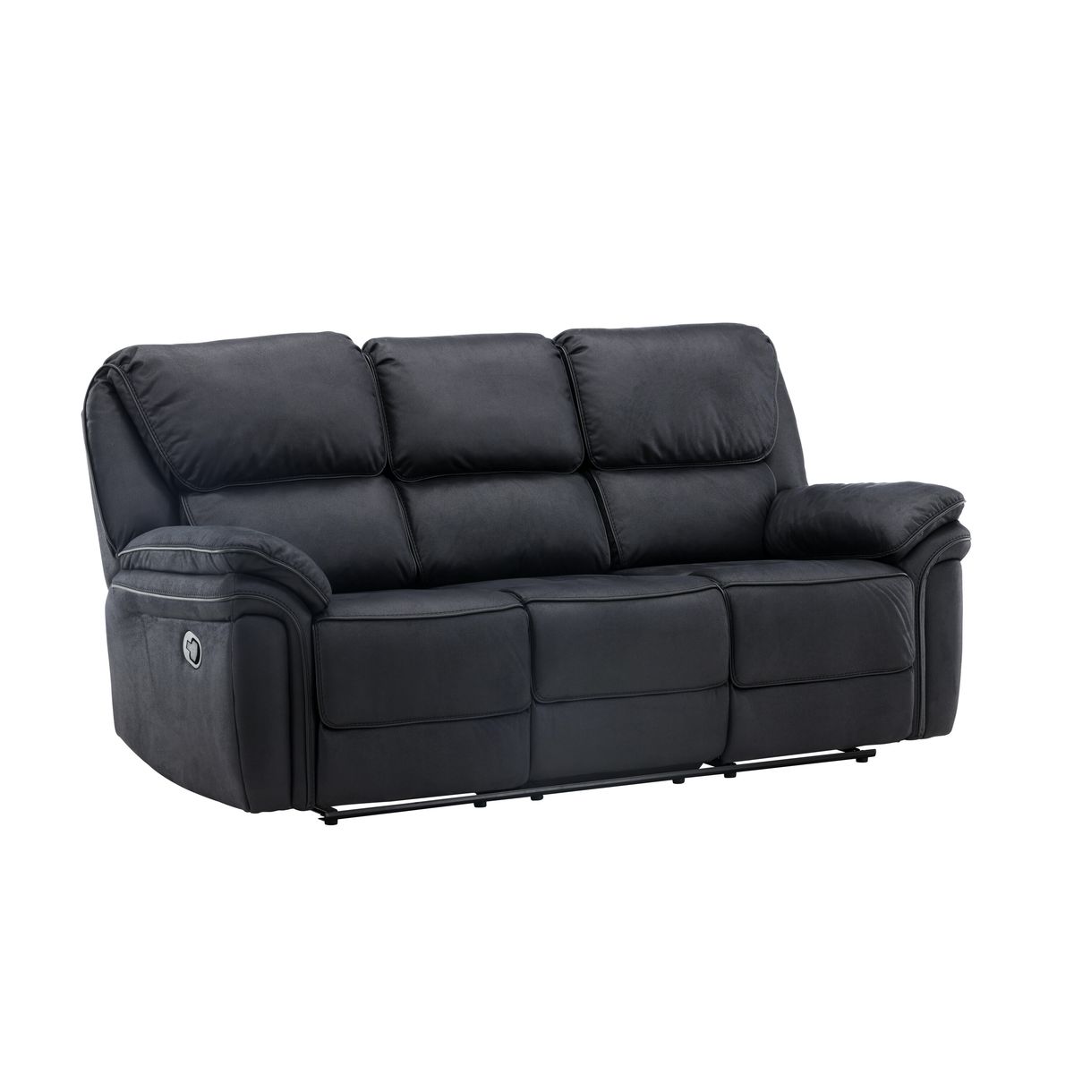 VENTURE DESIGN Saranda recliner 3 pers. sofa - sort mikrofiber