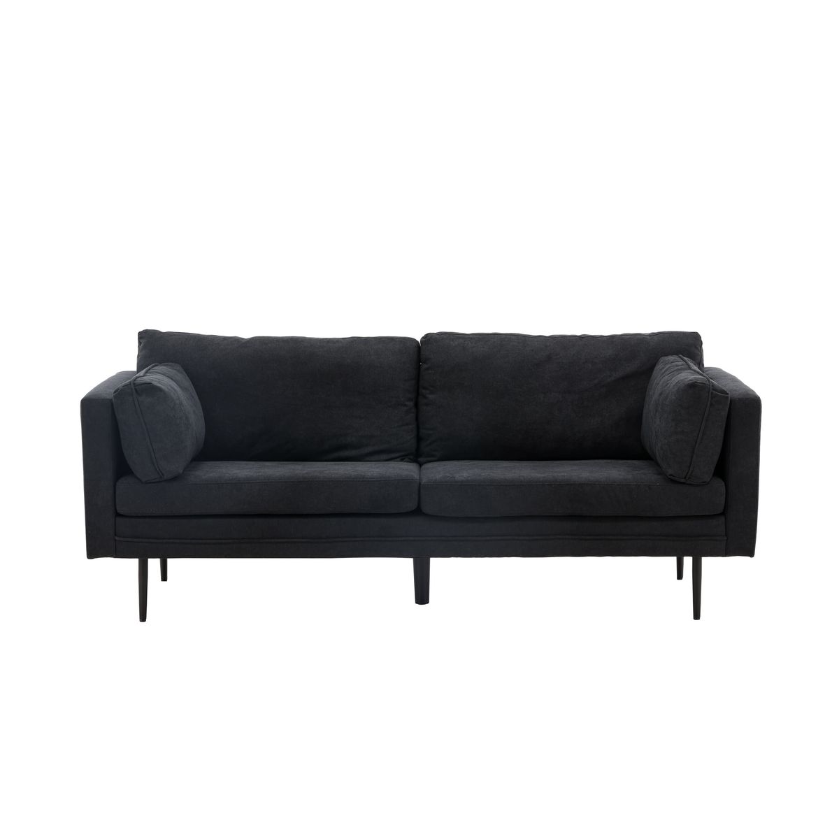 VENTURE DESIGN Boom sofa - sort stof/linned og sort stål