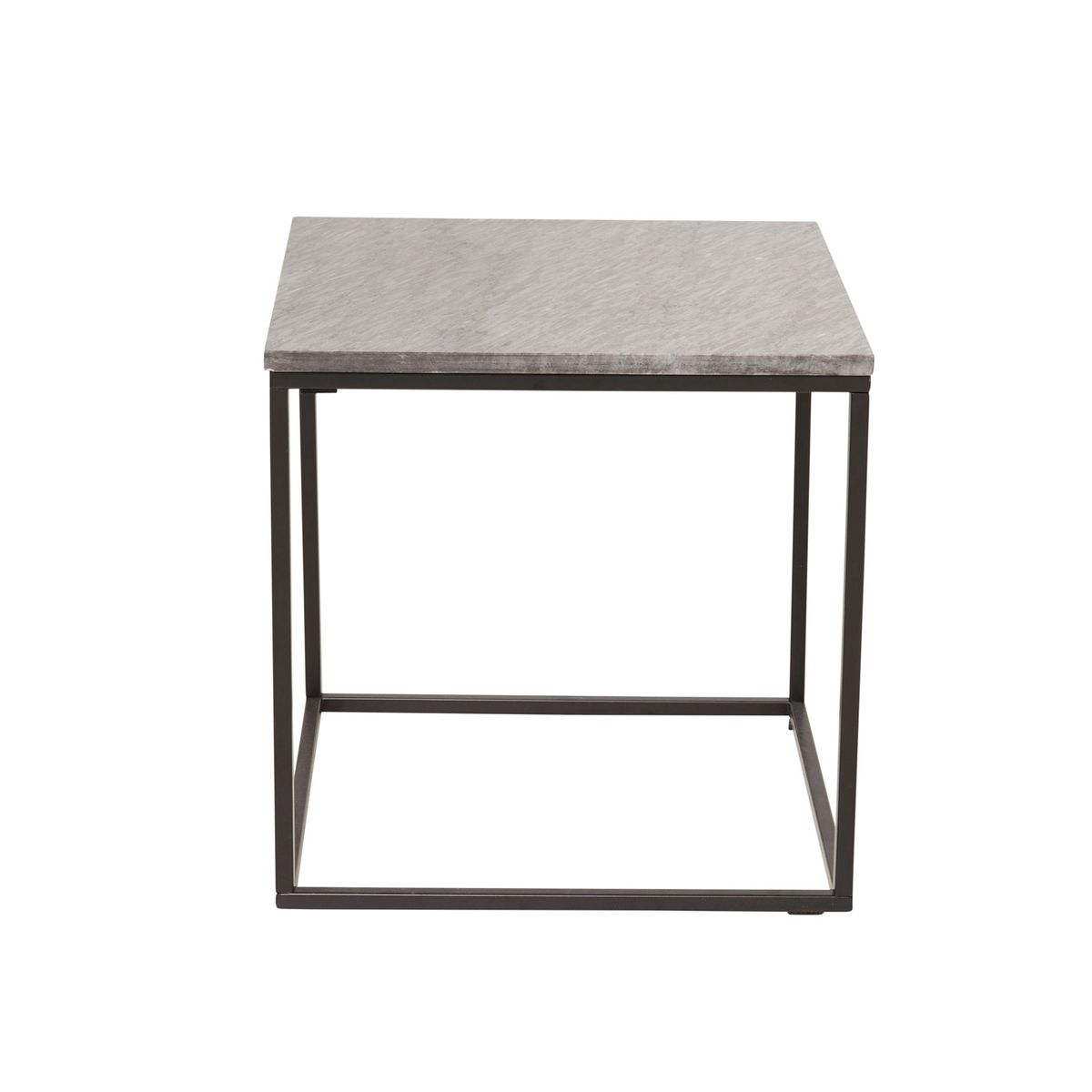 VENTURE DESIGN Estelle sidebord - grå marmor og metal (50x50)