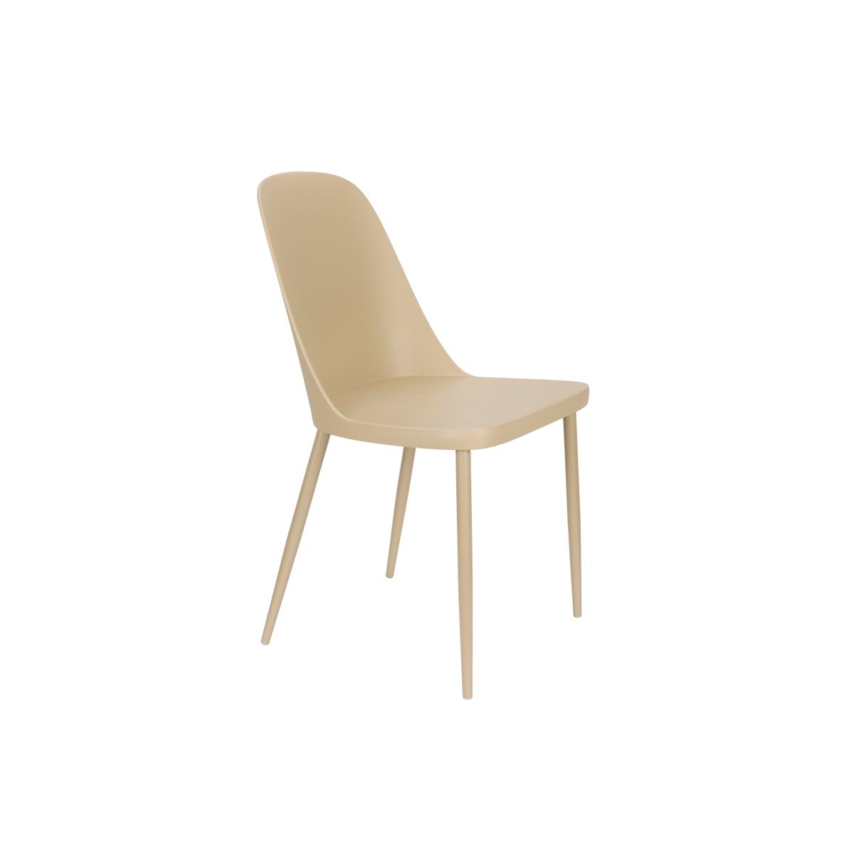 WHITE LABEL LIVING Pip spisebordsstol - beige plastik og stål