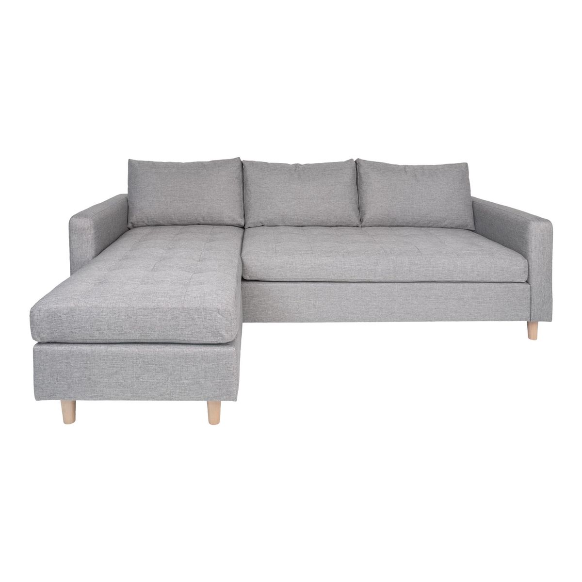 Firenze sofa, mørkegrå med ben i naturtræ,