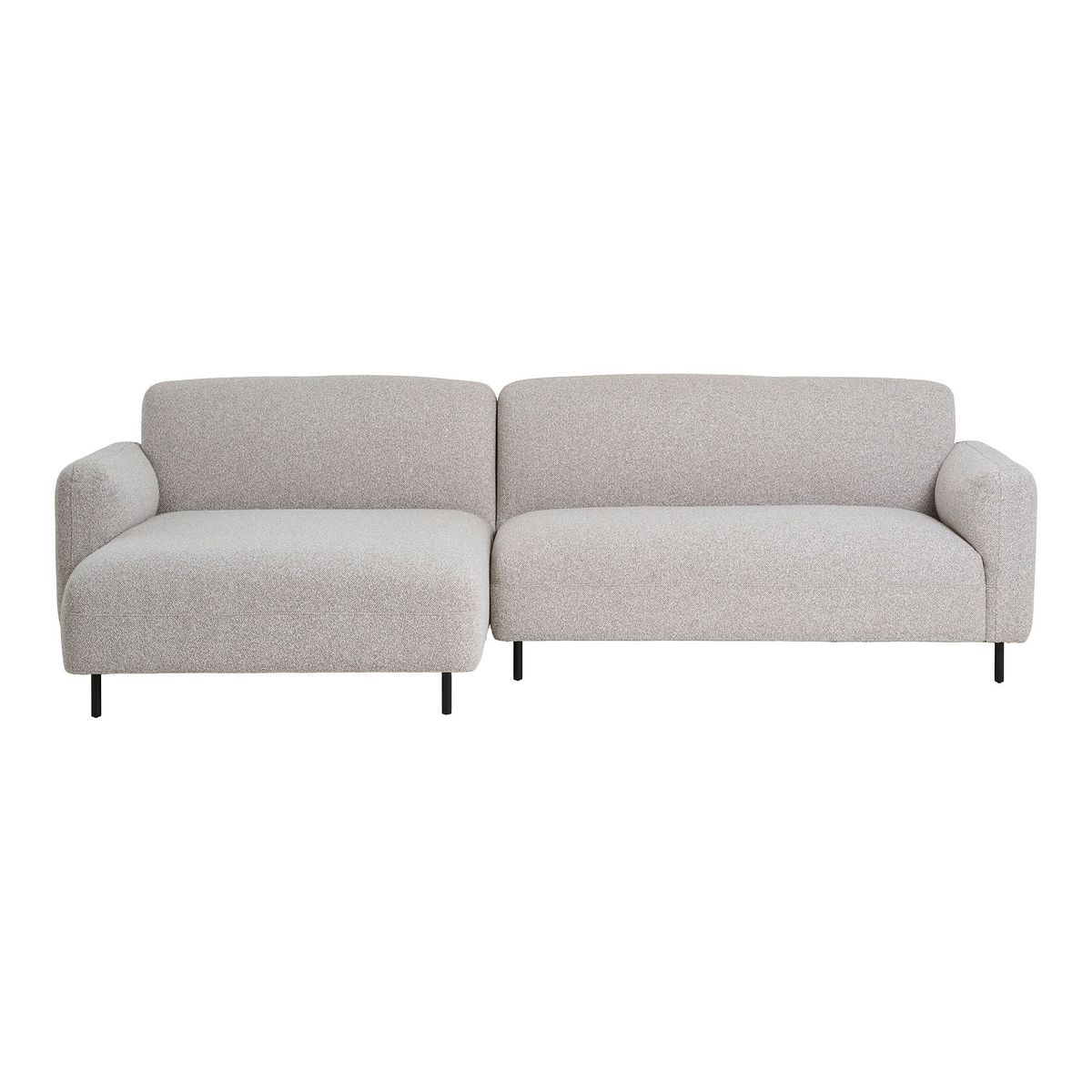 HOUSE NORDIC Salvador loungesofa, m. venstre chaiselong - lysegrå bouclé polyester stof og sort