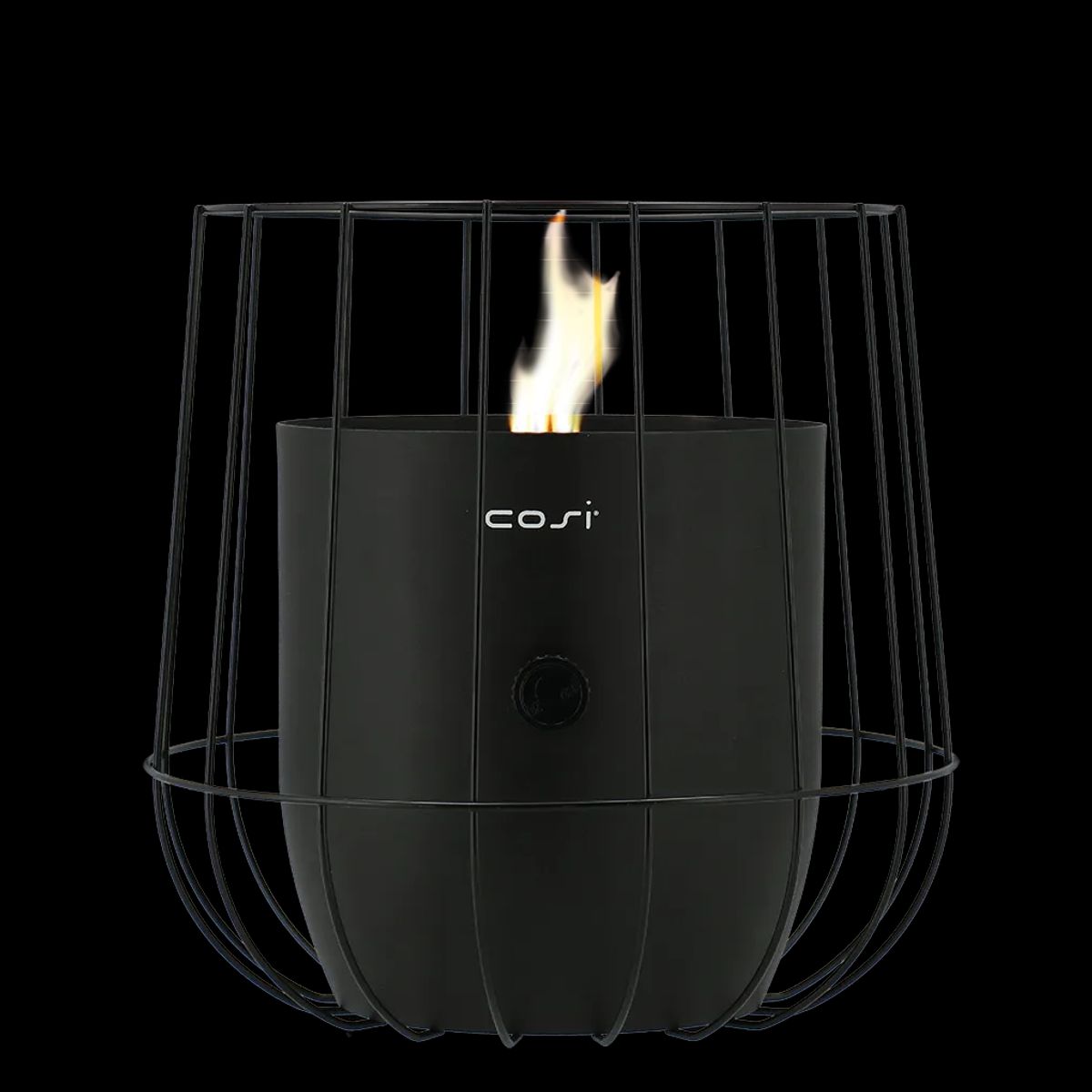 COSI FIRES Cosiscoop Basket gaslanterne, m. småsten - sort metal (H:31)