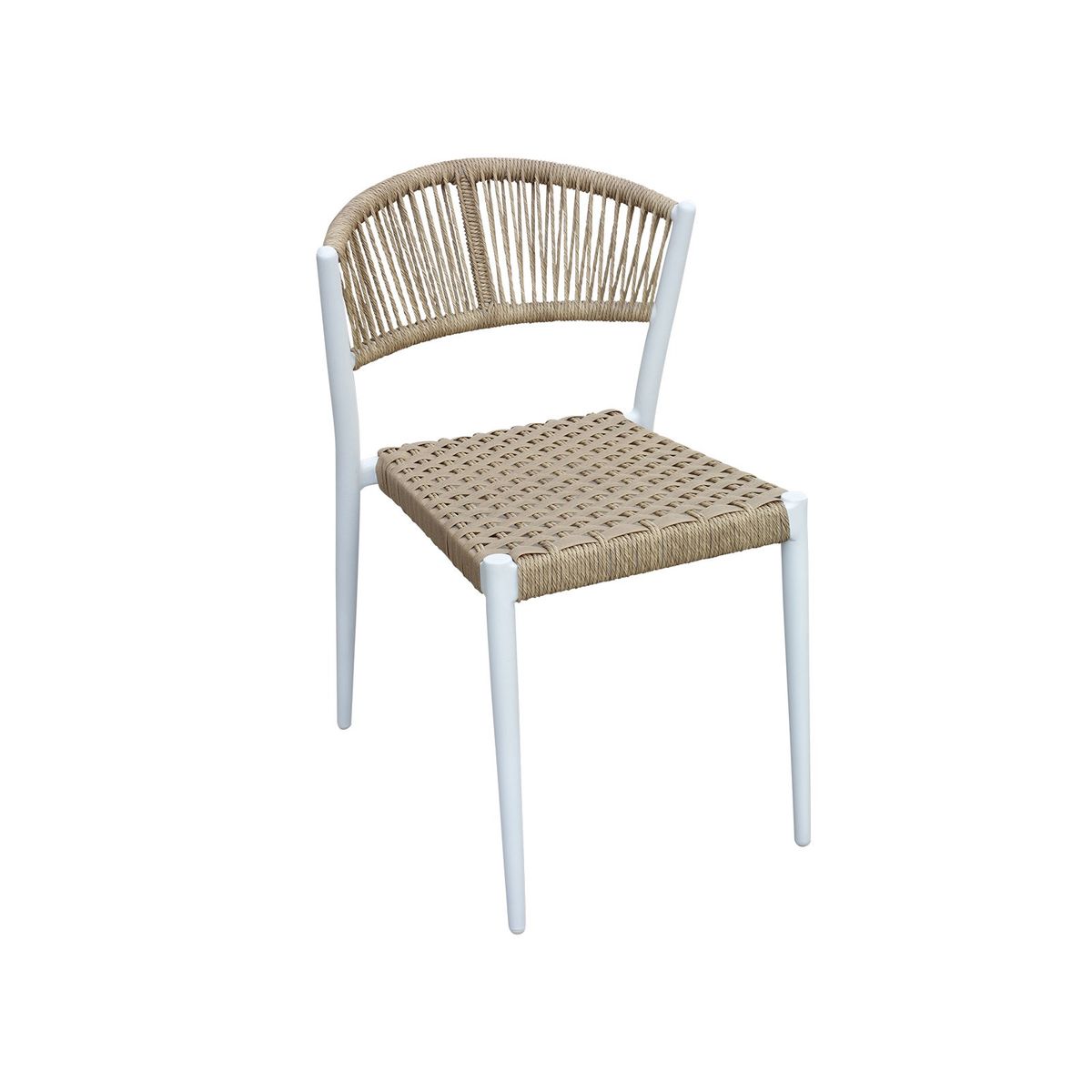 HOUSE OF SANDER Astrid spisebordsstol - natur polyrattan og hvid aluminium