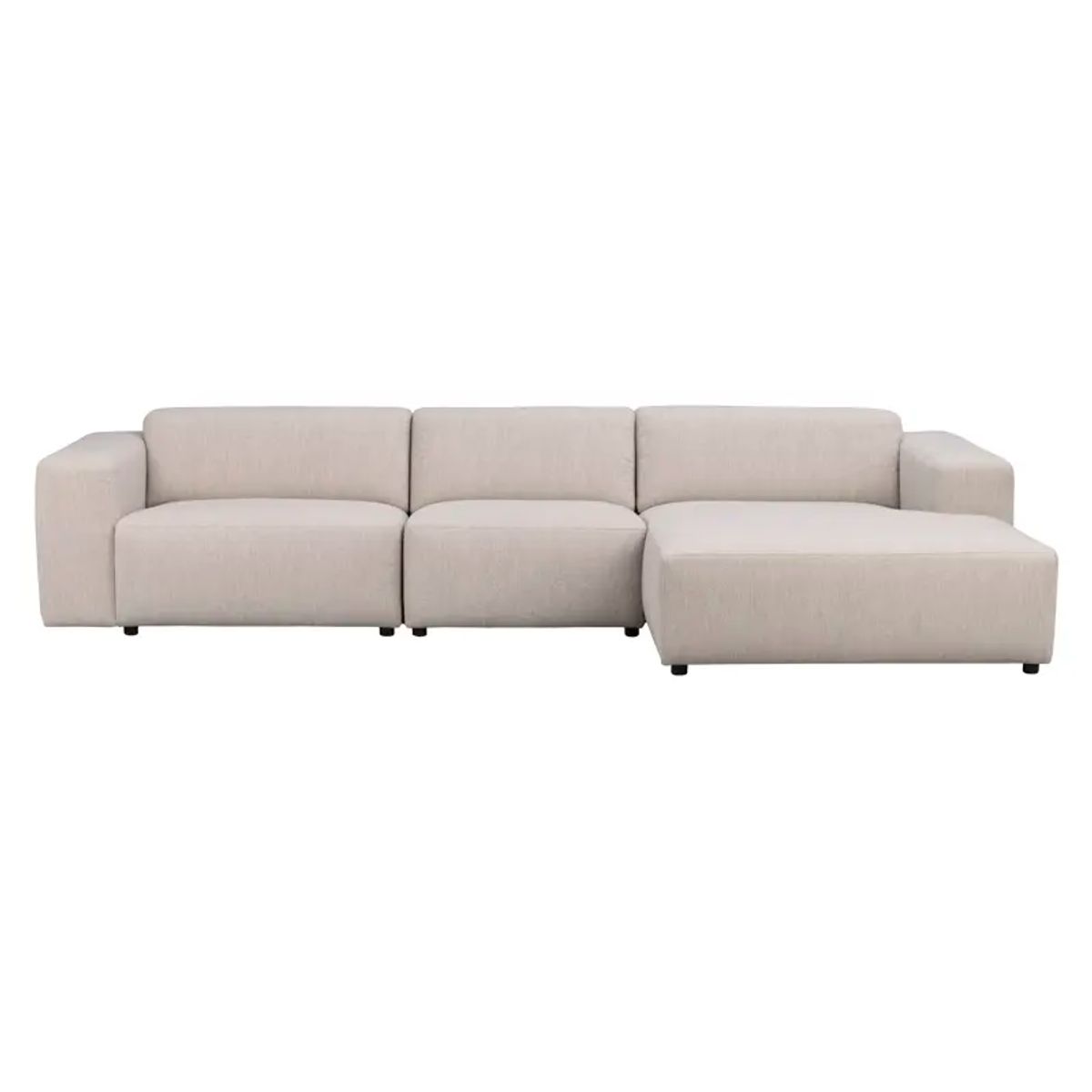 ROWICO Willard 4 pers. modul sofa, m. højre chaiselong - lys beige stof